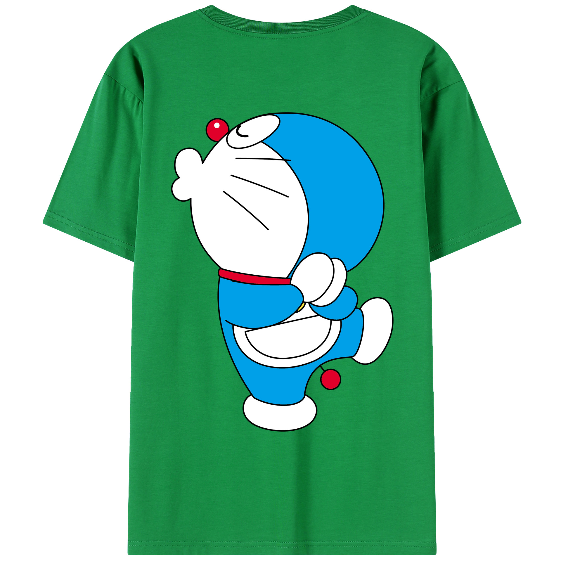 （画像用） ドラえもん Doraemon 綿100％ メンズ半袖Tシャツ（バックプリント） 通気性