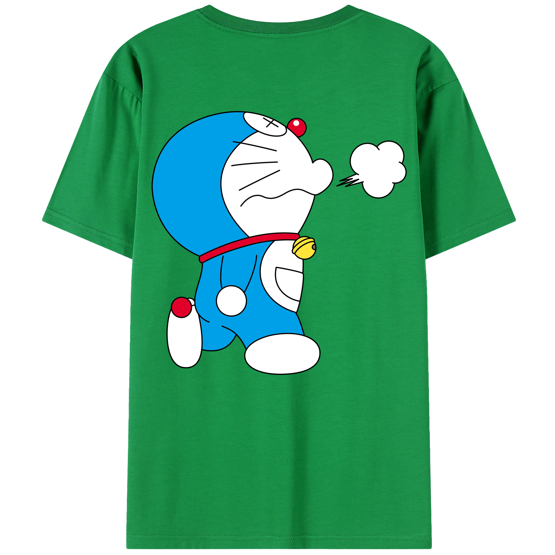 （画像用） ドラえもん Doraemon 綿100％ メンズ半袖Tシャツ（バックプリント） 通気性