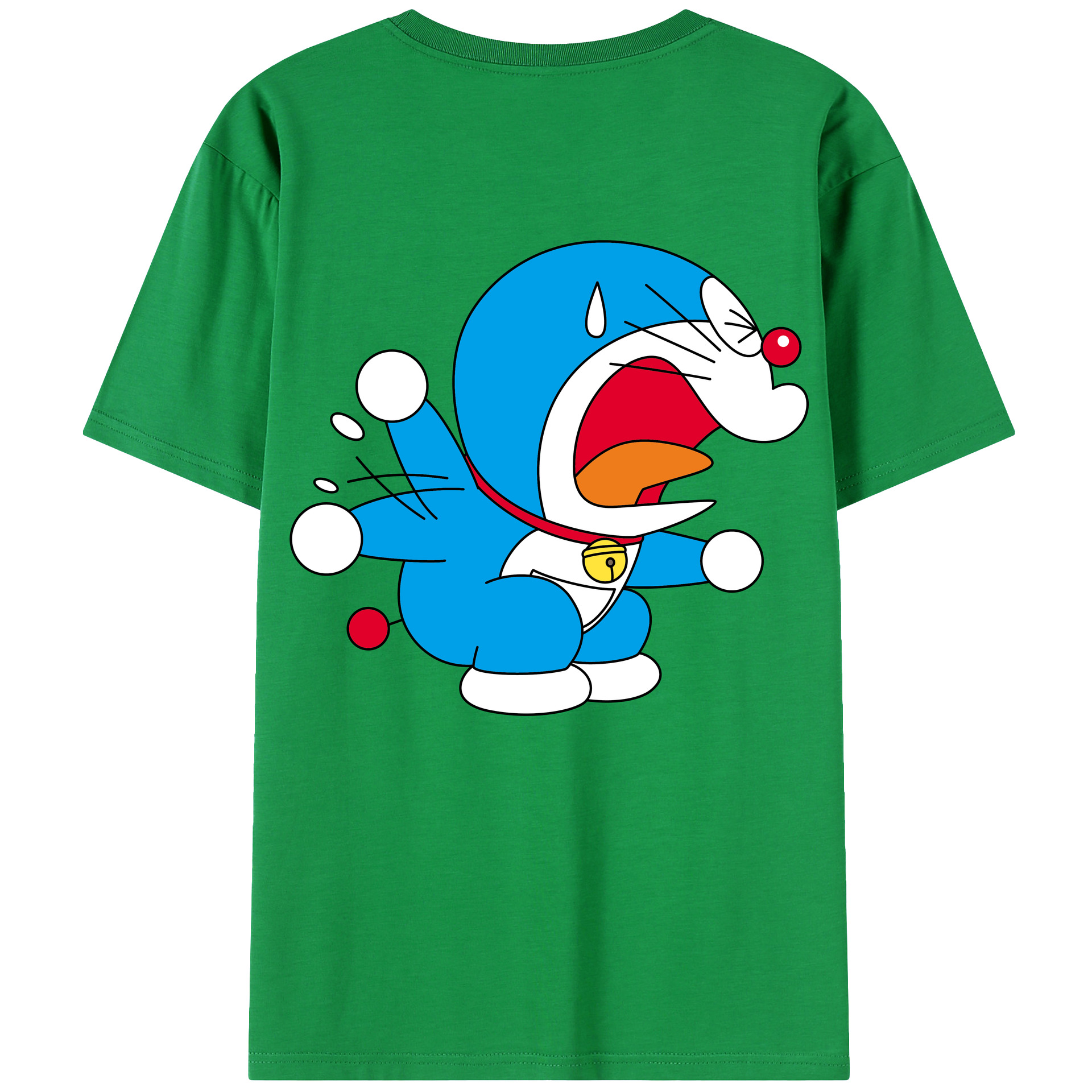 （画像用） ドラえもん Doraemon 綿100％ メンズ半袖Tシャツ（バックプリント） 通気性