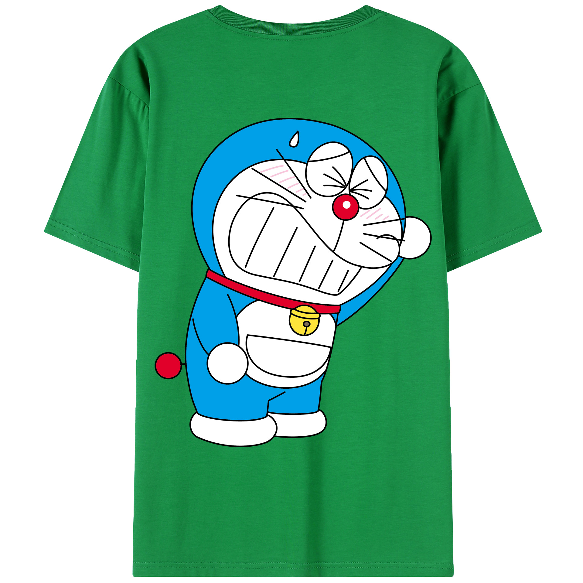 （画像用） ドラえもん Doraemon 綿100％ メンズ半袖Tシャツ（バックプリント） 通気性