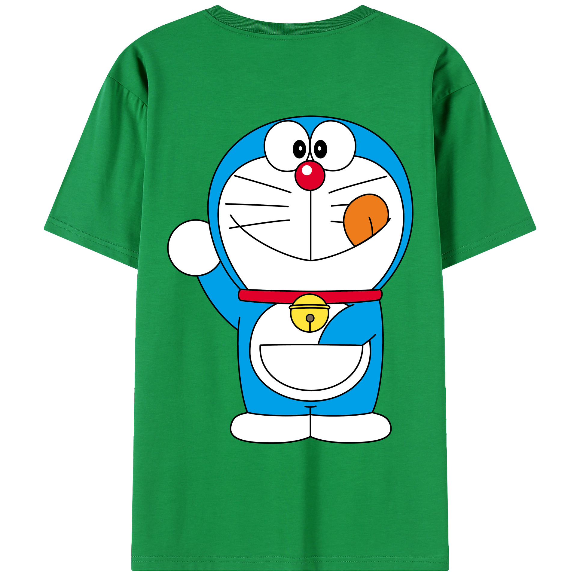 （画像用） ドラえもん Doraemon 綿100％ メンズ半袖Tシャツ（バックプリント） 通気性