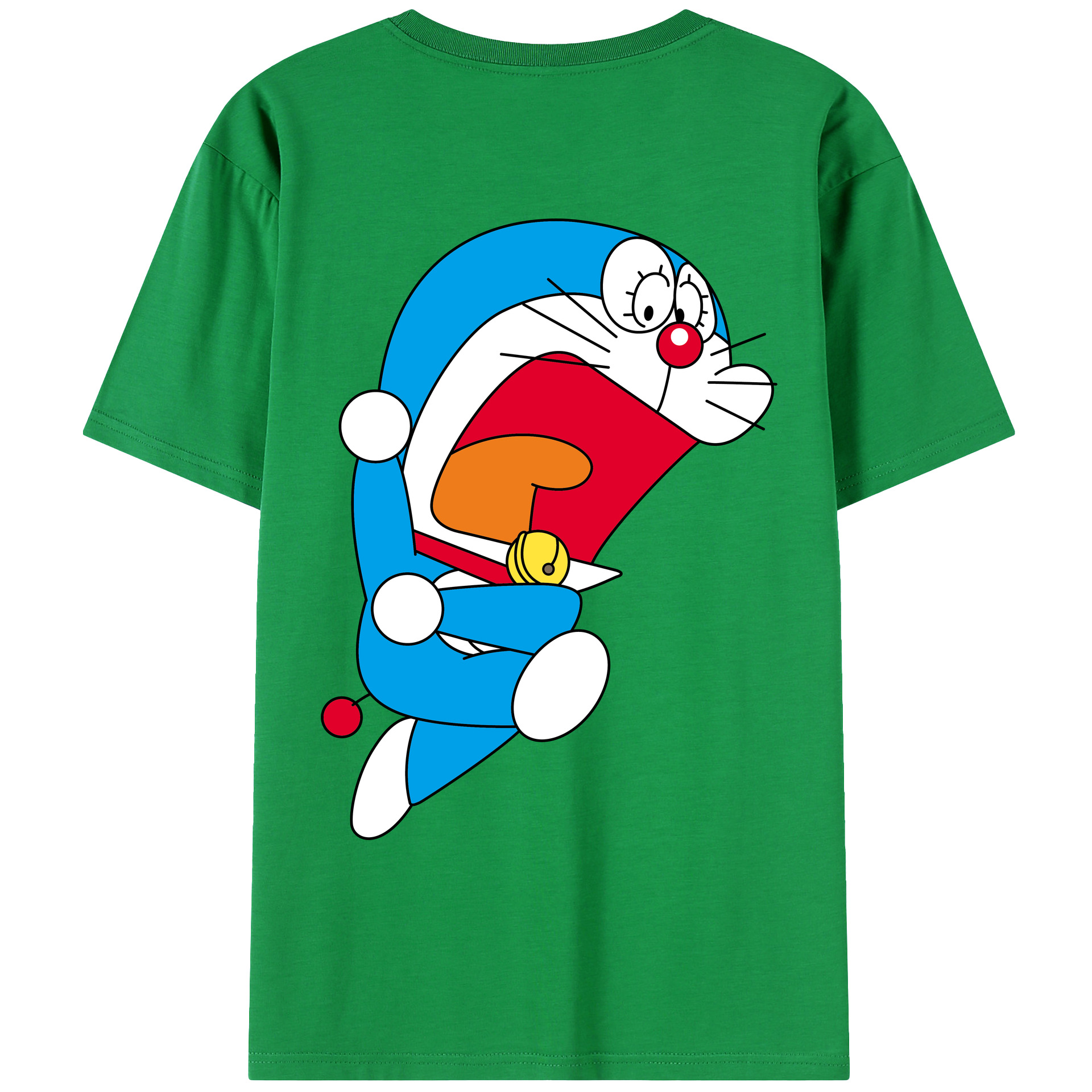（画像用） ドラえもん Doraemon 綿100％ メンズ半袖Tシャツ（バックプリント） 通気性