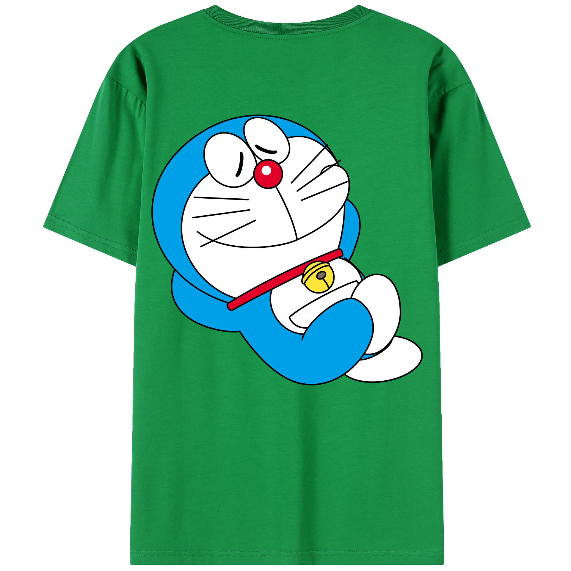 （画像用） ドラえもん Doraemon 綿100％ メンズ半袖Tシャツ（バックプリント） 通気性