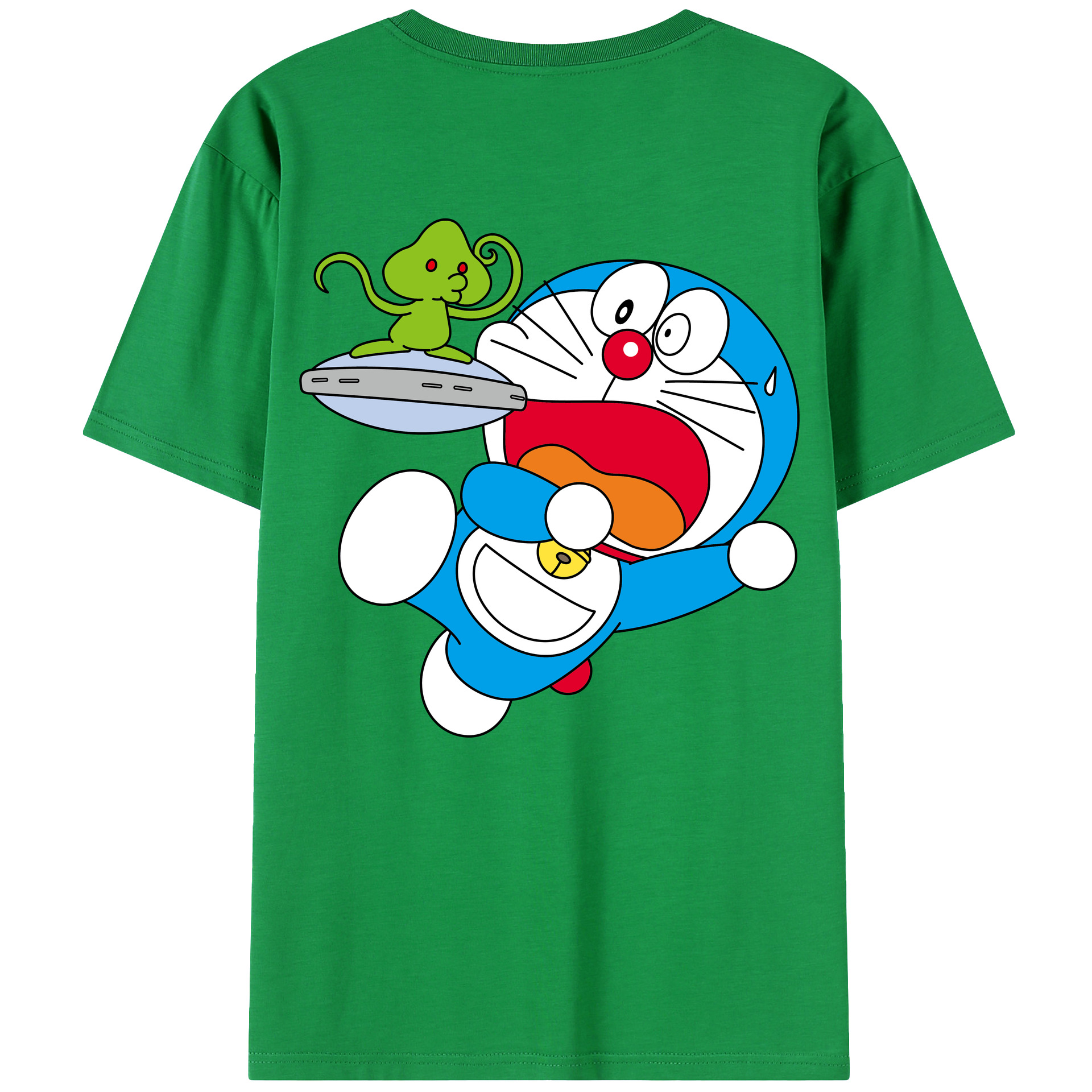 （画像用） ドラえもん Doraemon 綿100％ メンズ半袖Tシャツ（バックプリント） 通気性