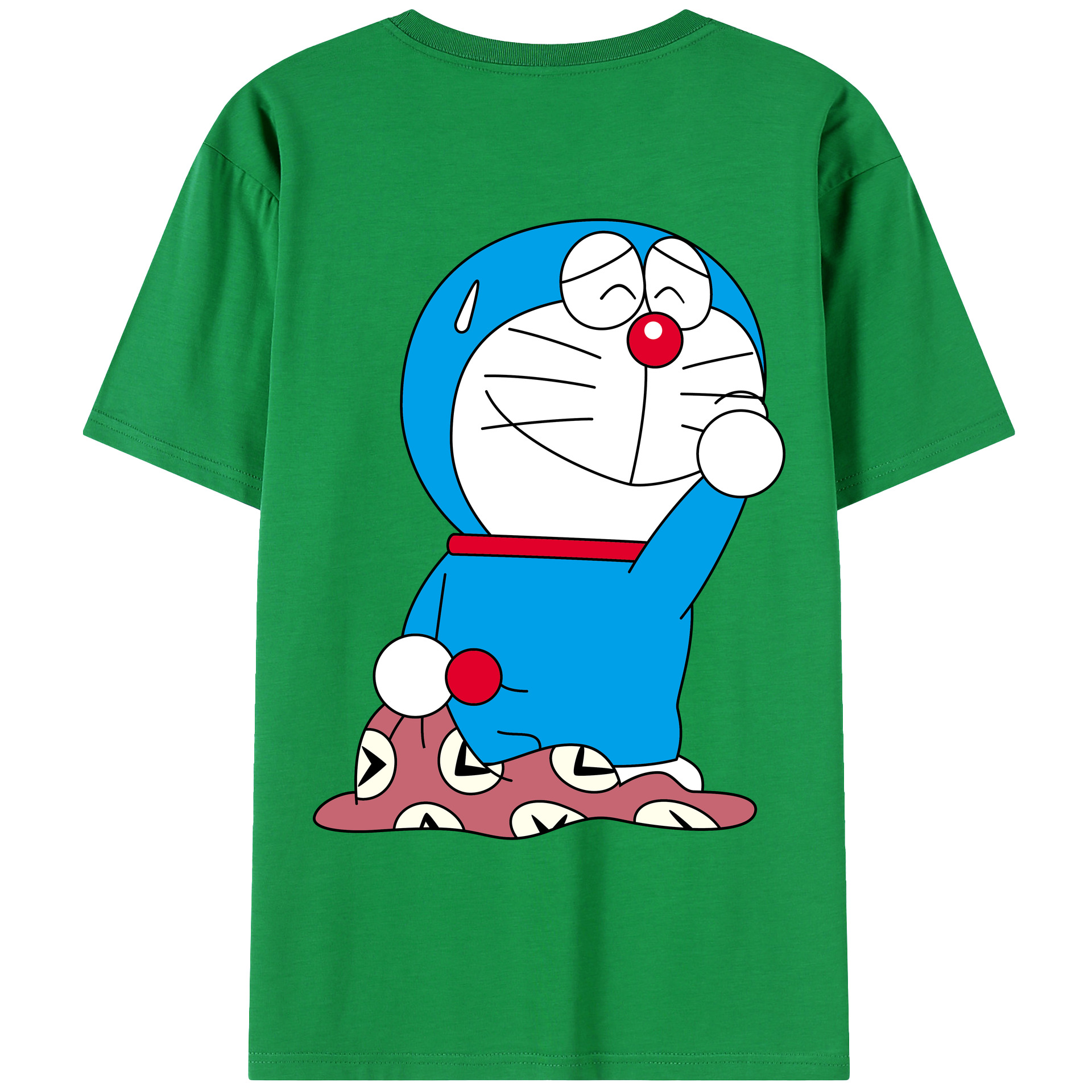 （画像用） ドラえもん Doraemon 綿100％ メンズ半袖Tシャツ（バックプリント） 通気性