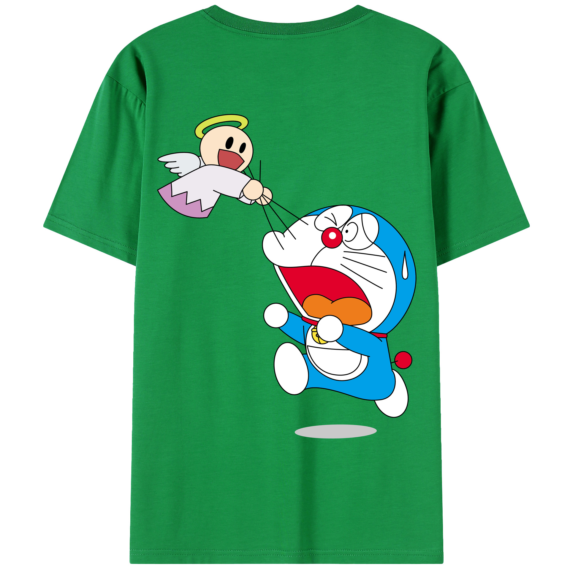 （画像用） ドラえもん Doraemon 綿100％ メンズ半袖Tシャツ（バックプリント） 通気性
