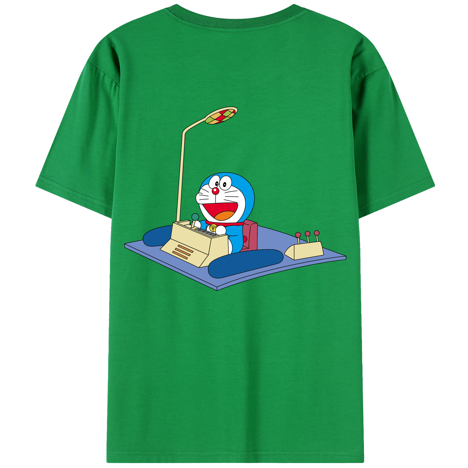 （画像用） ドラえもん Doraemon 綿100％ メンズ半袖Tシャツ（バックプリント） 通気性