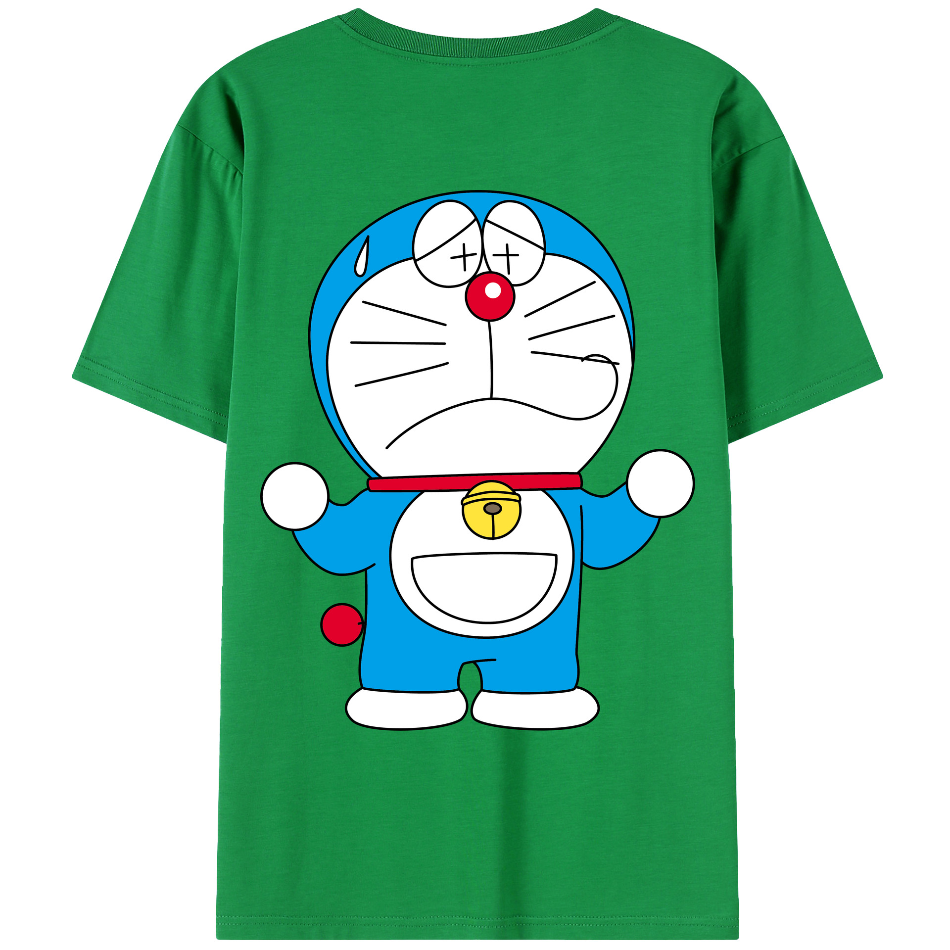 （画像用） ドラえもん Doraemon 綿100％ メンズ半袖Tシャツ（バックプリント） 通気性