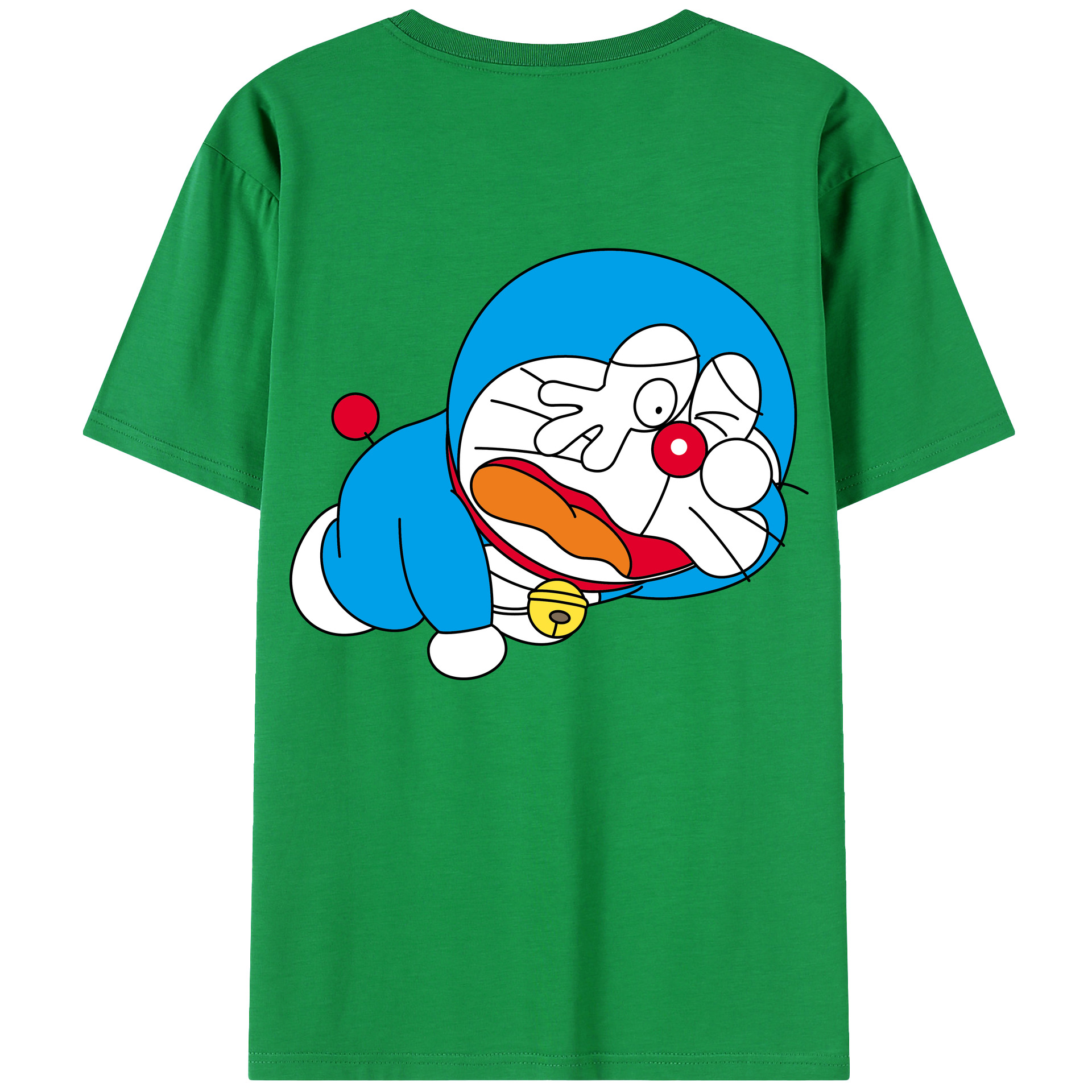 （画像用） ドラえもん Doraemon 綿100％ メンズ半袖Tシャツ（バックプリント） 通気性