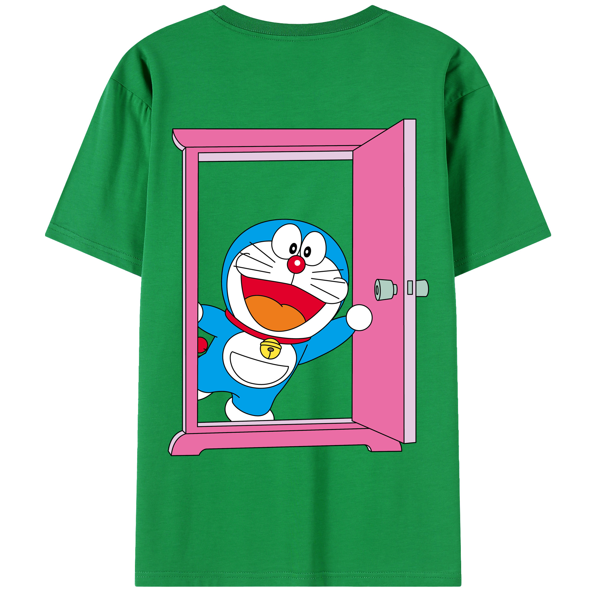 （画像用） ドラえもん Doraemon 綿100％ メンズ半袖Tシャツ（バックプリント） 通気性