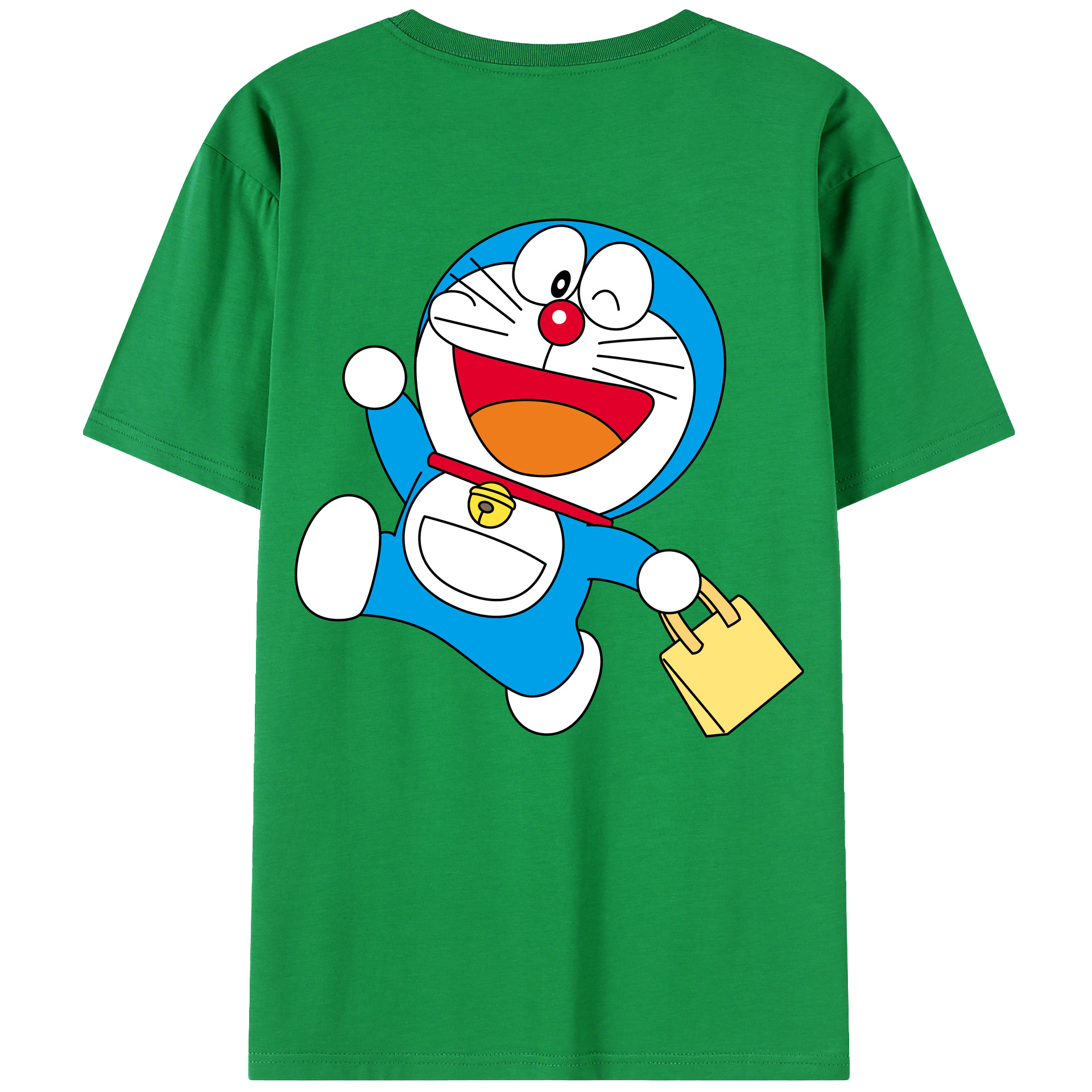 （画像用） ドラえもん Doraemon 綿100％ メンズ半袖Tシャツ（バックプリント） 通気性