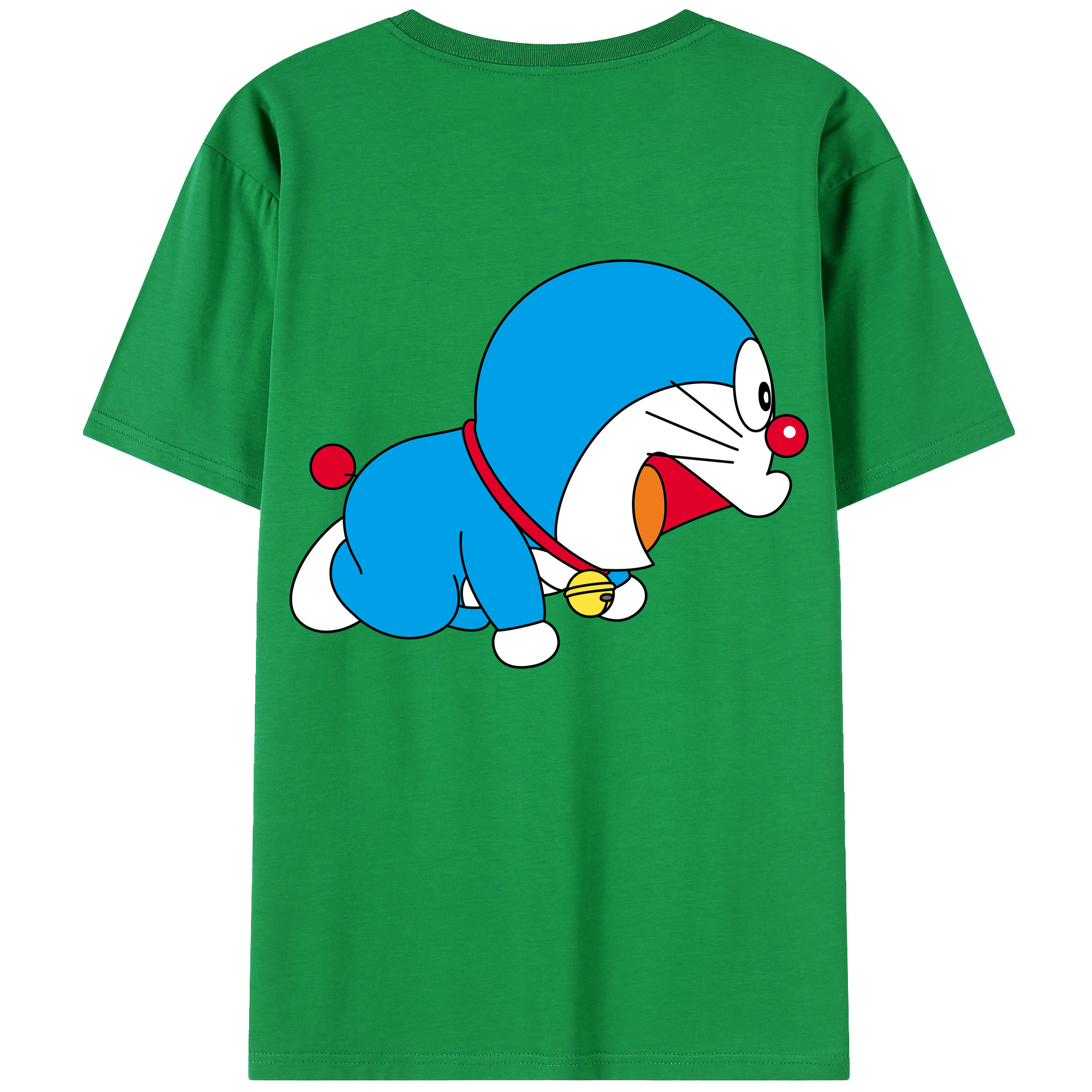 （画像用） ドラえもん Doraemon 綿100％ メンズ半袖Tシャツ（バックプリント） 通気性