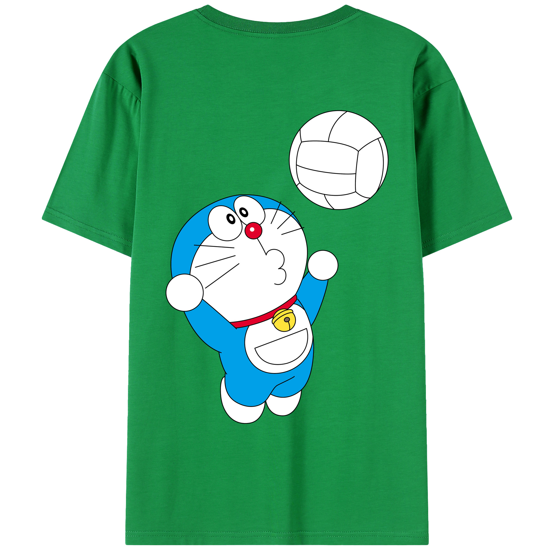 （画像用） ドラえもん Doraemon 綿100％ メンズ半袖Tシャツ（バックプリント） 通気性