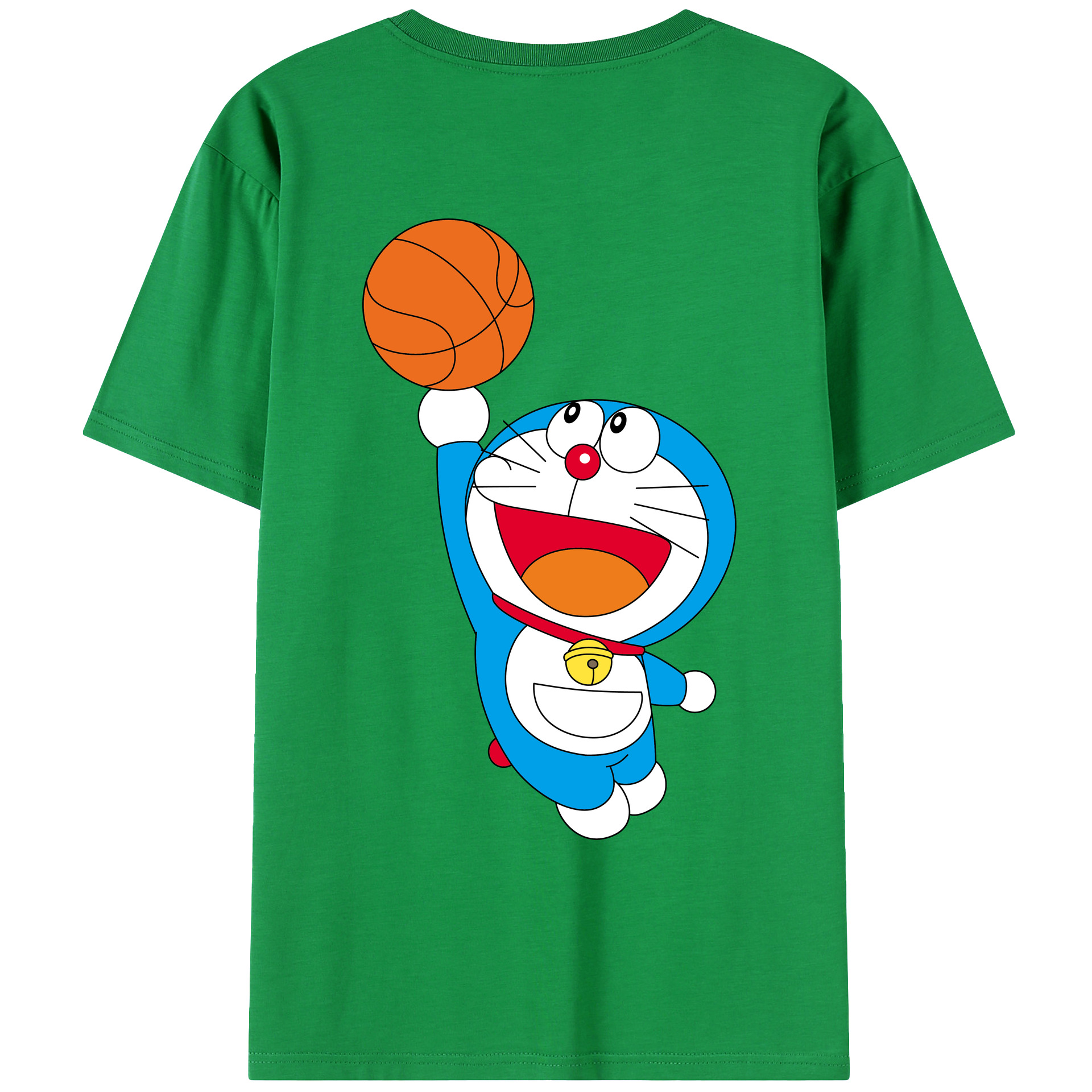 （画像用） ドラえもん Doraemon 綿100％ メンズ半袖Tシャツ（バックプリント） 通気性