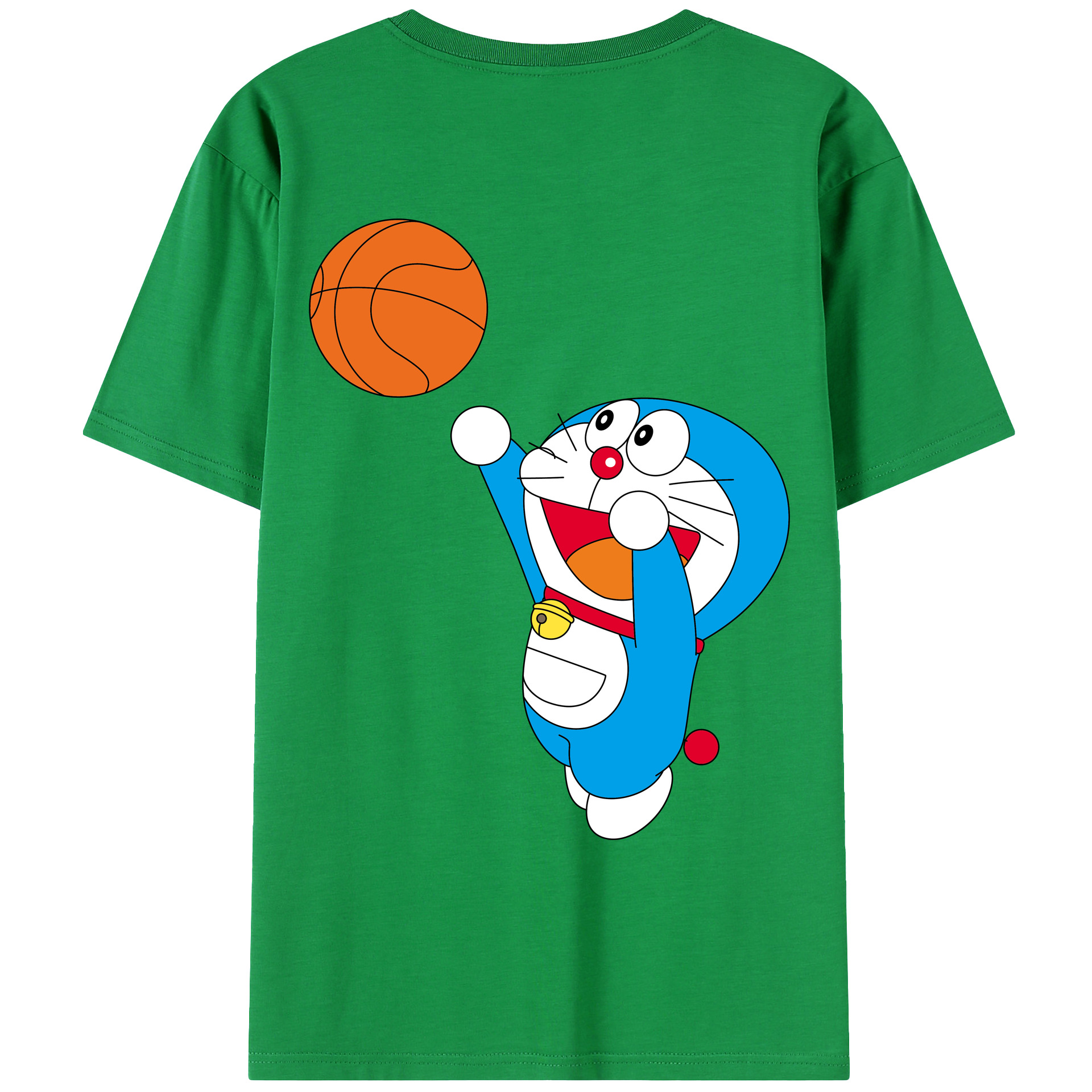 （画像用） ドラえもん Doraemon 綿100％ メンズ半袖Tシャツ（バックプリント） 通気性