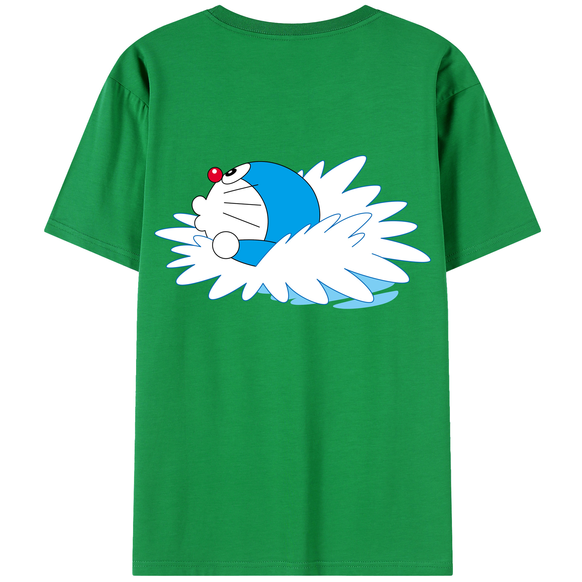 （画像用） ドラえもん Doraemon 綿100％ メンズ半袖Tシャツ（バックプリント） 通気性