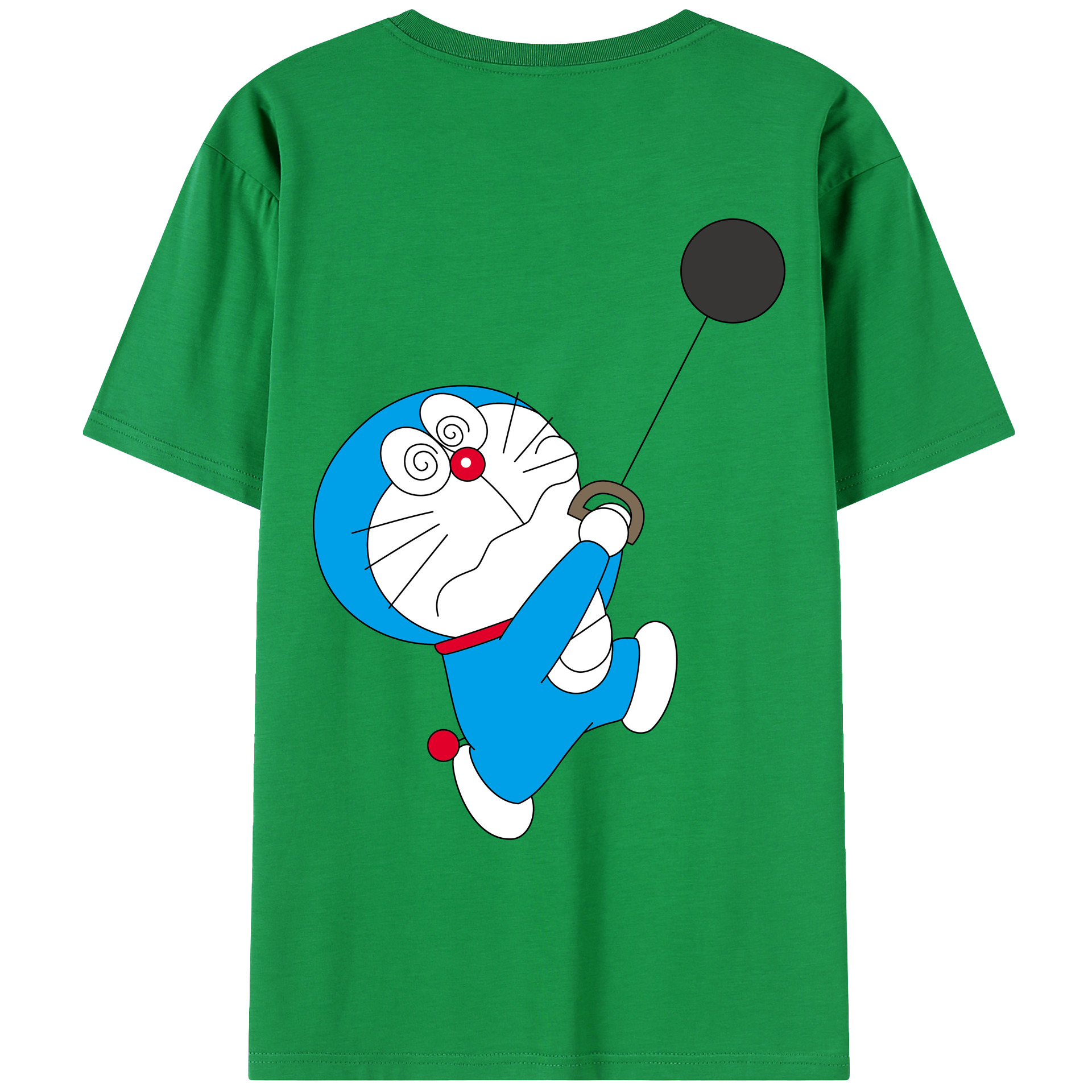 （画像用） ドラえもん Doraemon 綿100％ メンズ半袖Tシャツ（バックプリント） 通気性