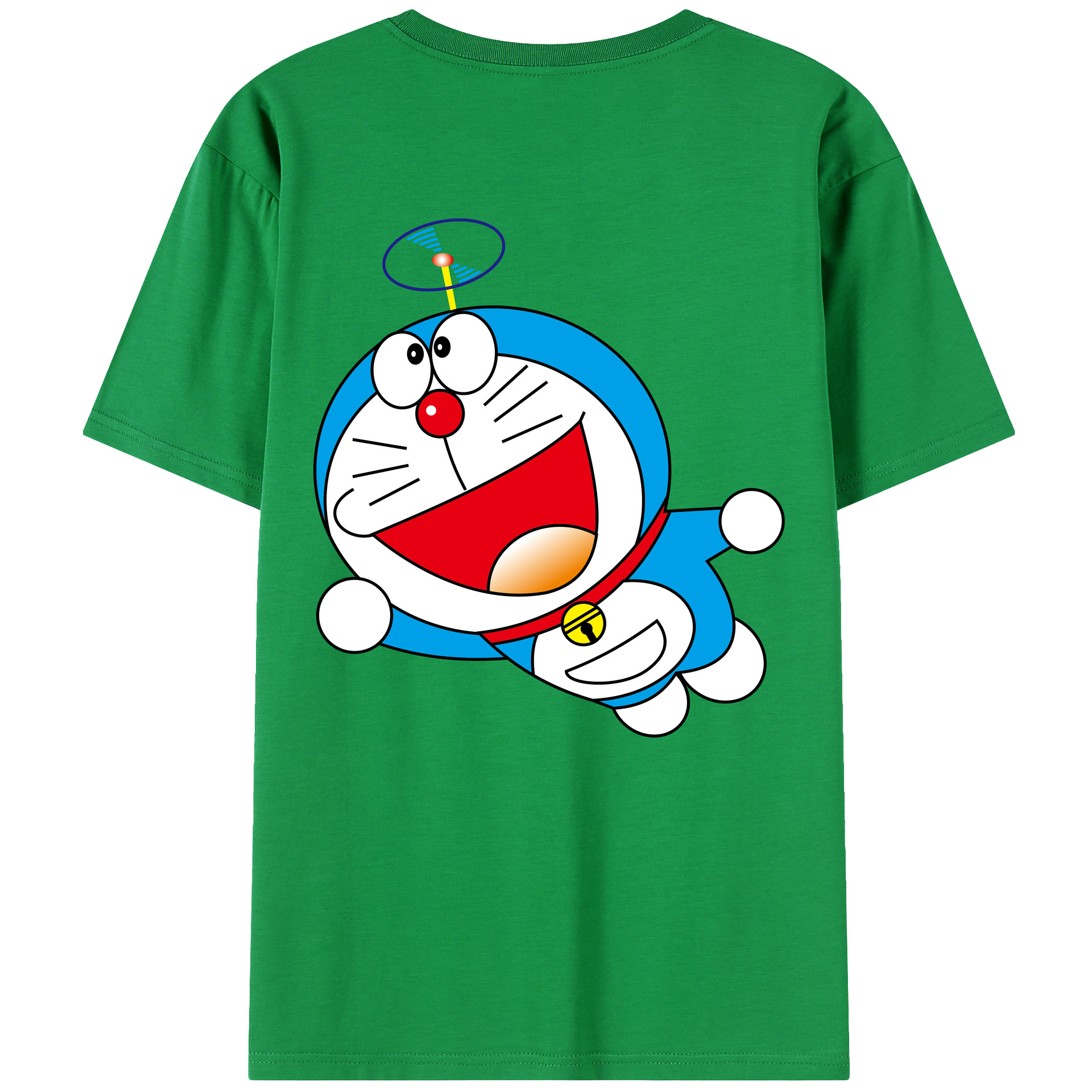 （画像用） ドラえもん Doraemon 綿100％ メンズ半袖Tシャツ（バックプリント） 通気性