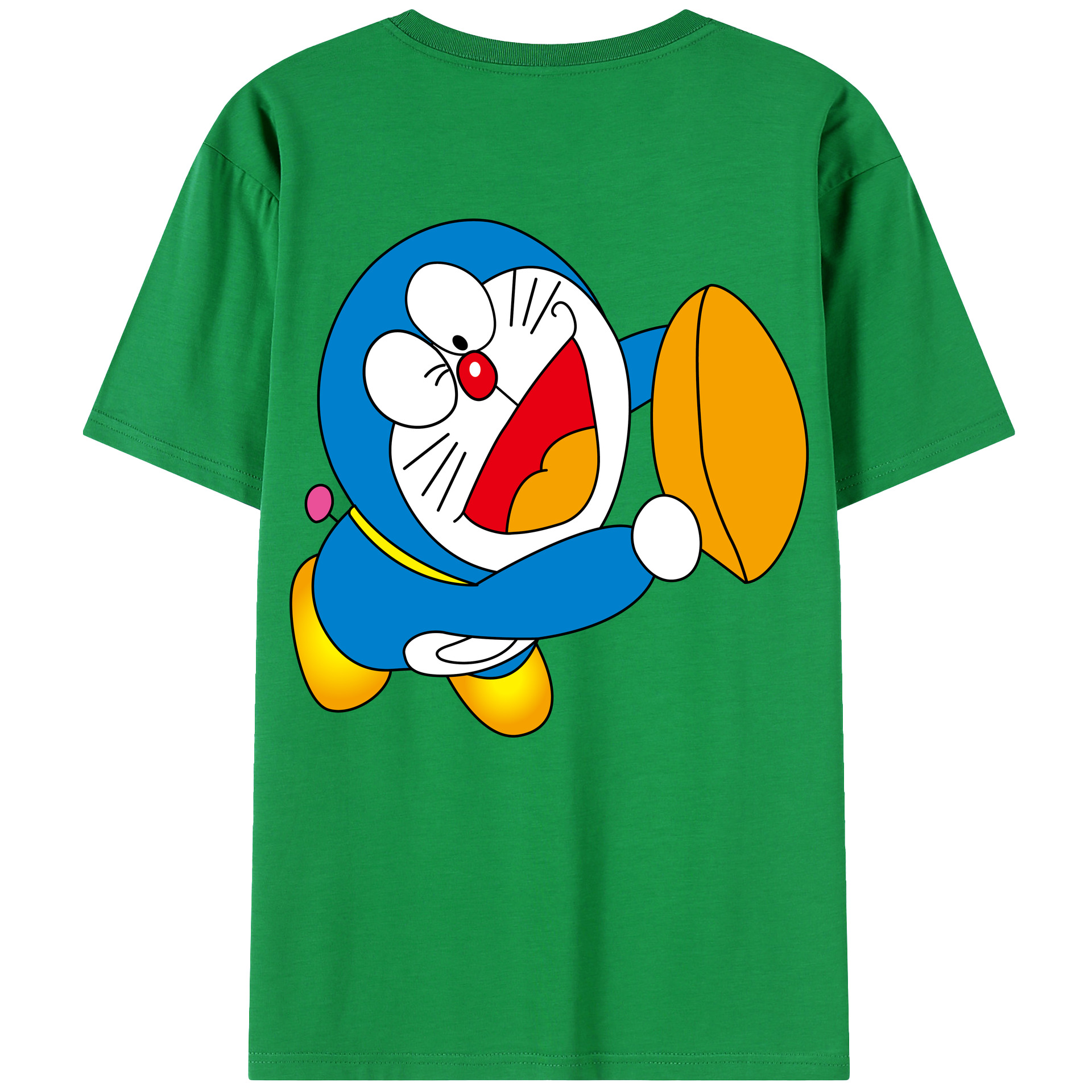 （画像用） ドラえもん Doraemon 綿100％ メンズ半袖Tシャツ（バックプリント） 通気性
