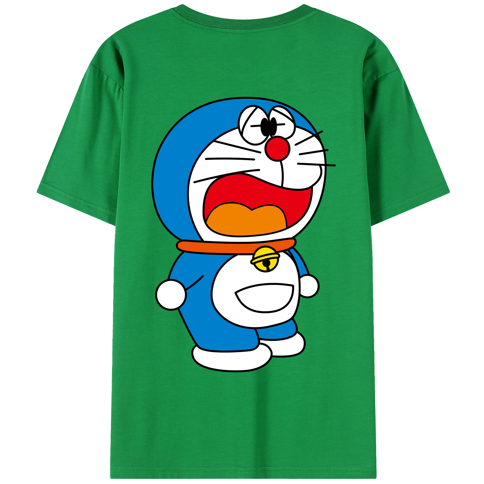 （画像用） ドラえもん Doraemon 綿100％ メンズ半袖Tシャツ（バックプリント） 通気性