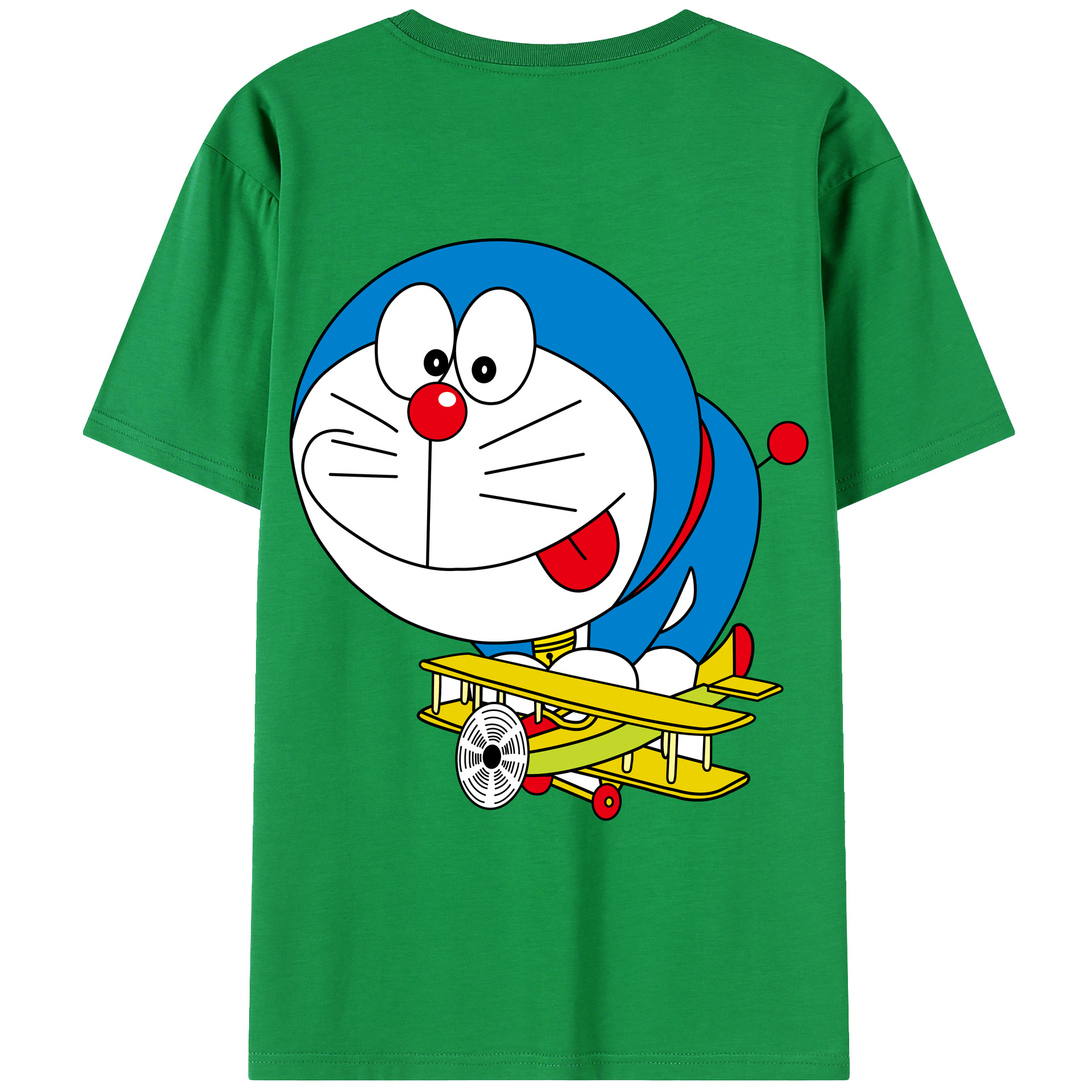 （画像用） ドラえもん Doraemon 綿100％ メンズ半袖Tシャツ（バックプリント） 通気性