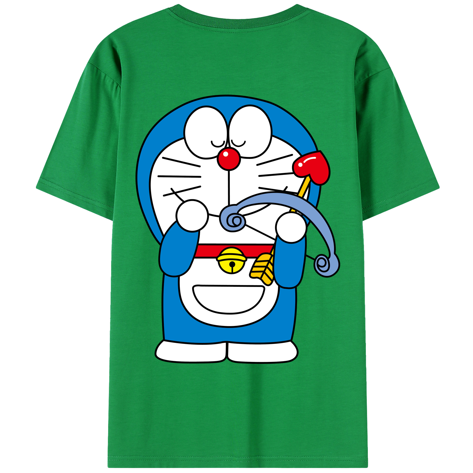 （画像用） ドラえもん Doraemon 綿100％ メンズ半袖Tシャツ（バックプリント） 通気性