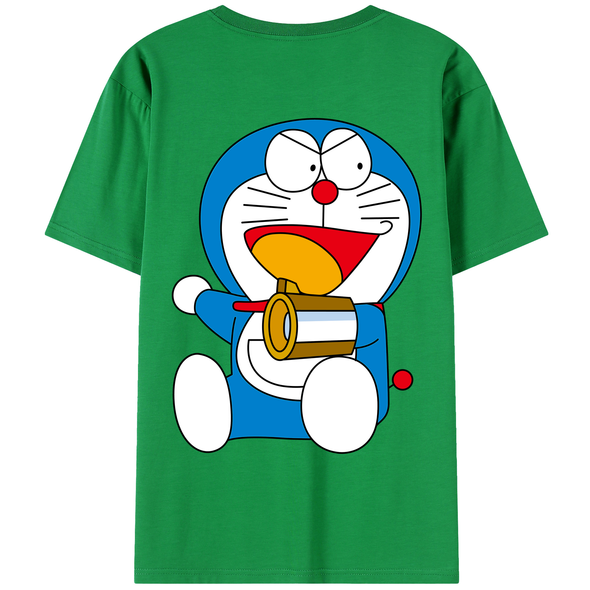 （画像用） ドラえもん Doraemon 綿100％ メンズ半袖Tシャツ（バックプリント） 通気性