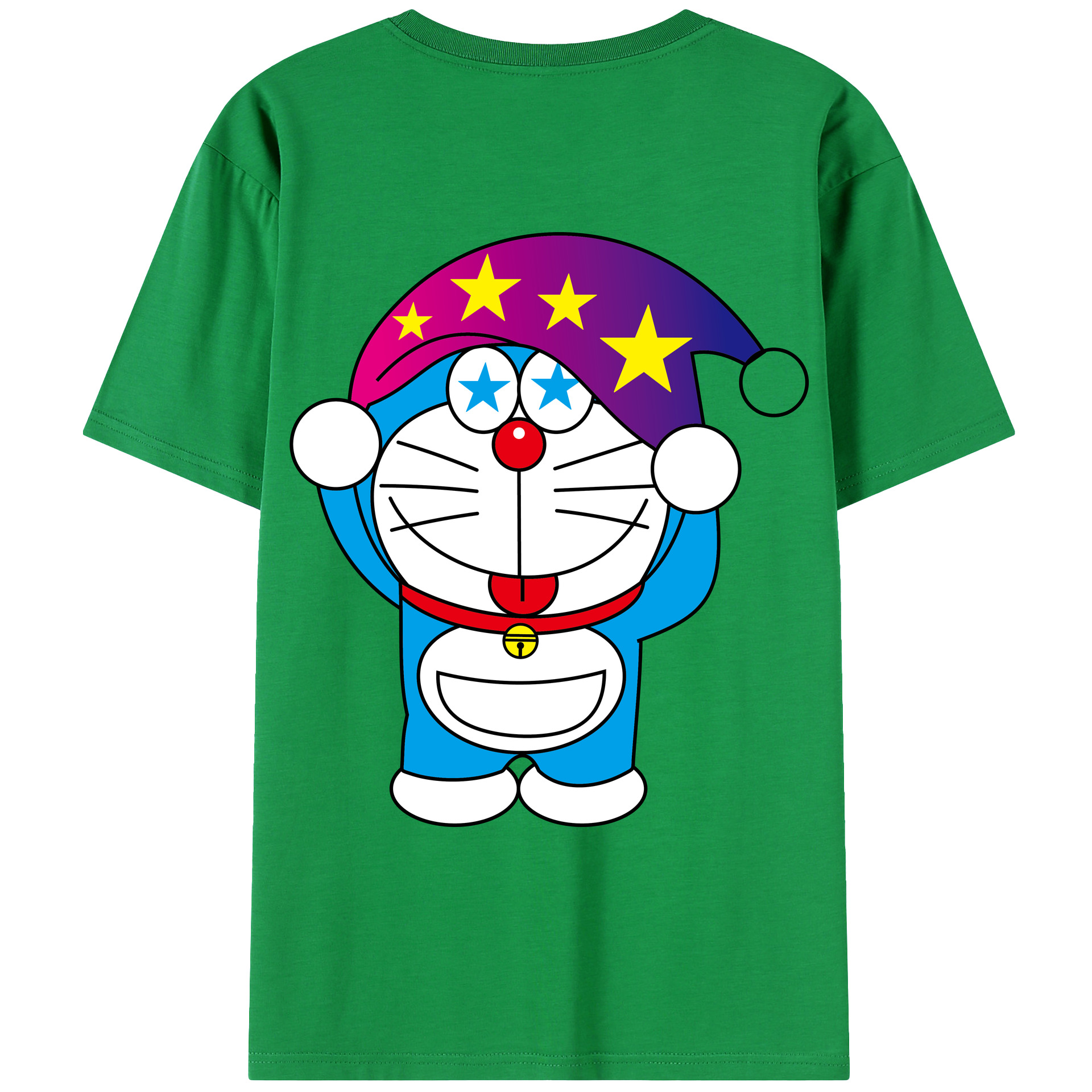 （画像用） ドラえもん Doraemon 綿100％ メンズ半袖Tシャツ（バックプリント） 通気性