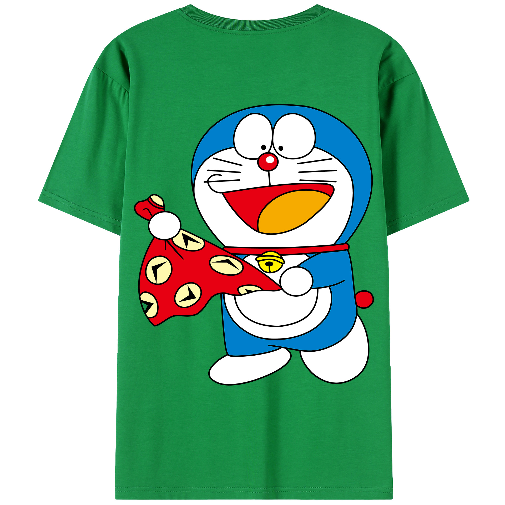 （画像用） ドラえもん Doraemon 綿100％ メンズ半袖Tシャツ（バックプリント） 通気性