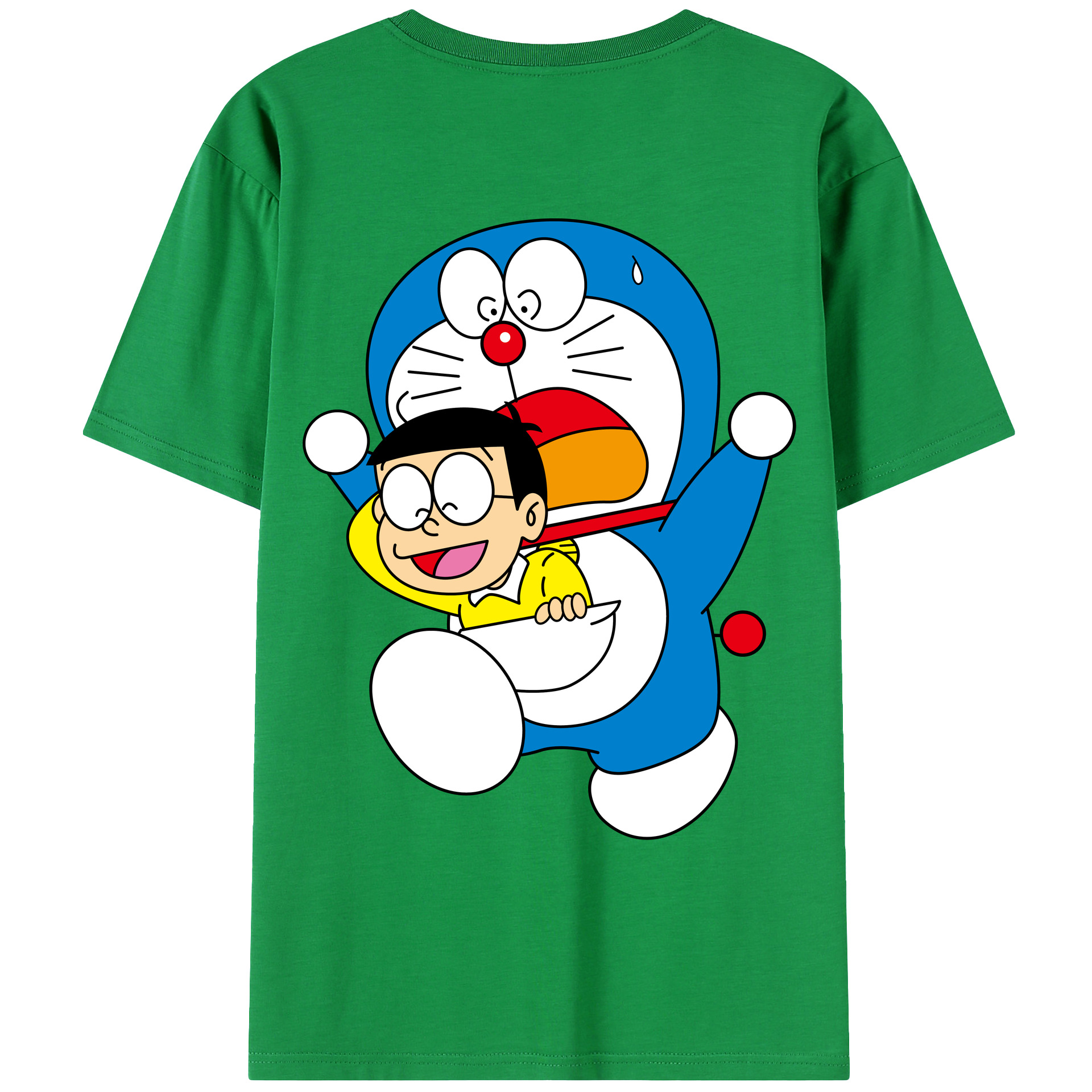 （画像用） ドラえもん Doraemon 綿100％ メンズ半袖Tシャツ（バックプリント） 通気性