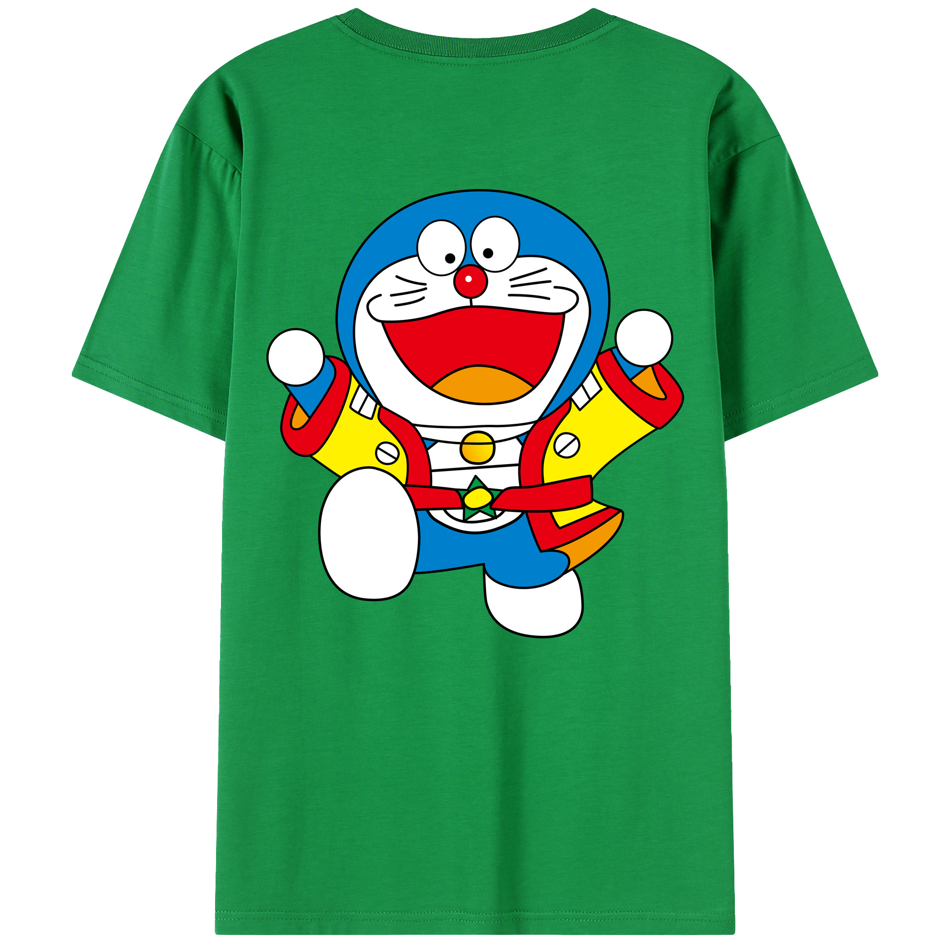 （画像用） ドラえもん Doraemon 綿100％ メンズ半袖Tシャツ（バックプリント） 通気性
