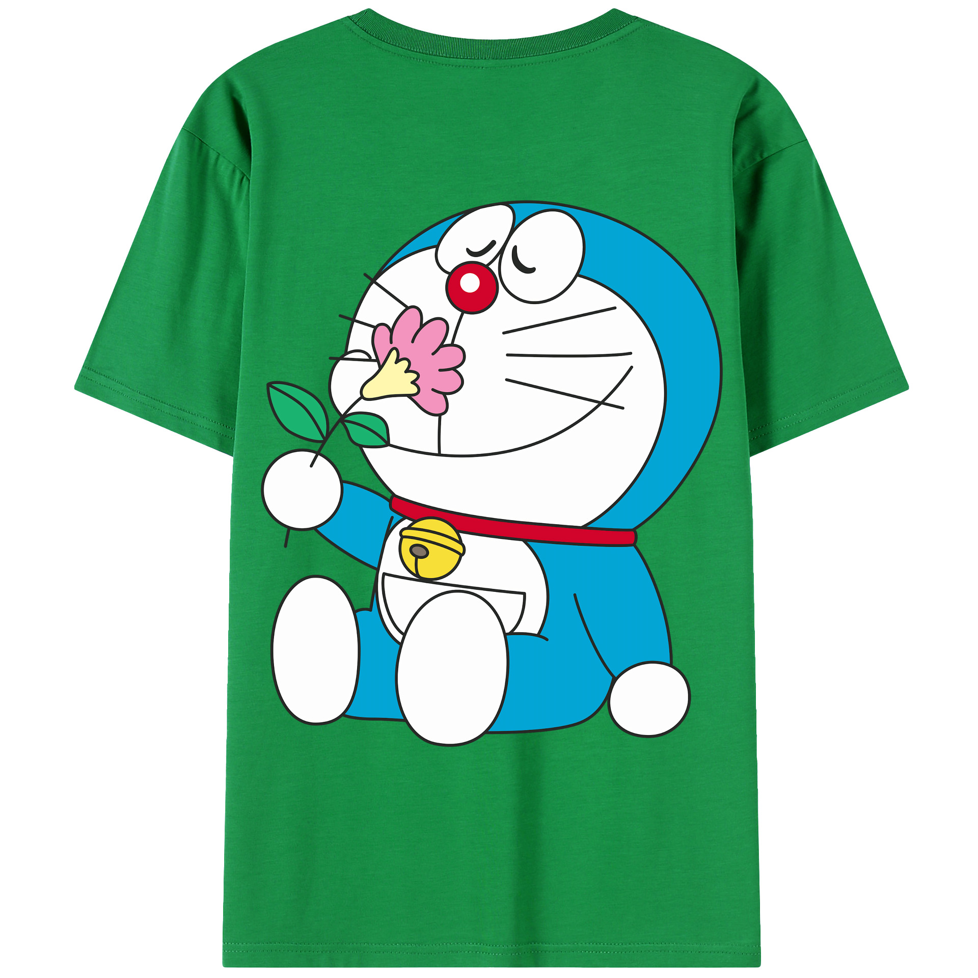 （画像用） ドラえもん Doraemon 綿100％ メンズ半袖Tシャツ（バックプリント） 通気性