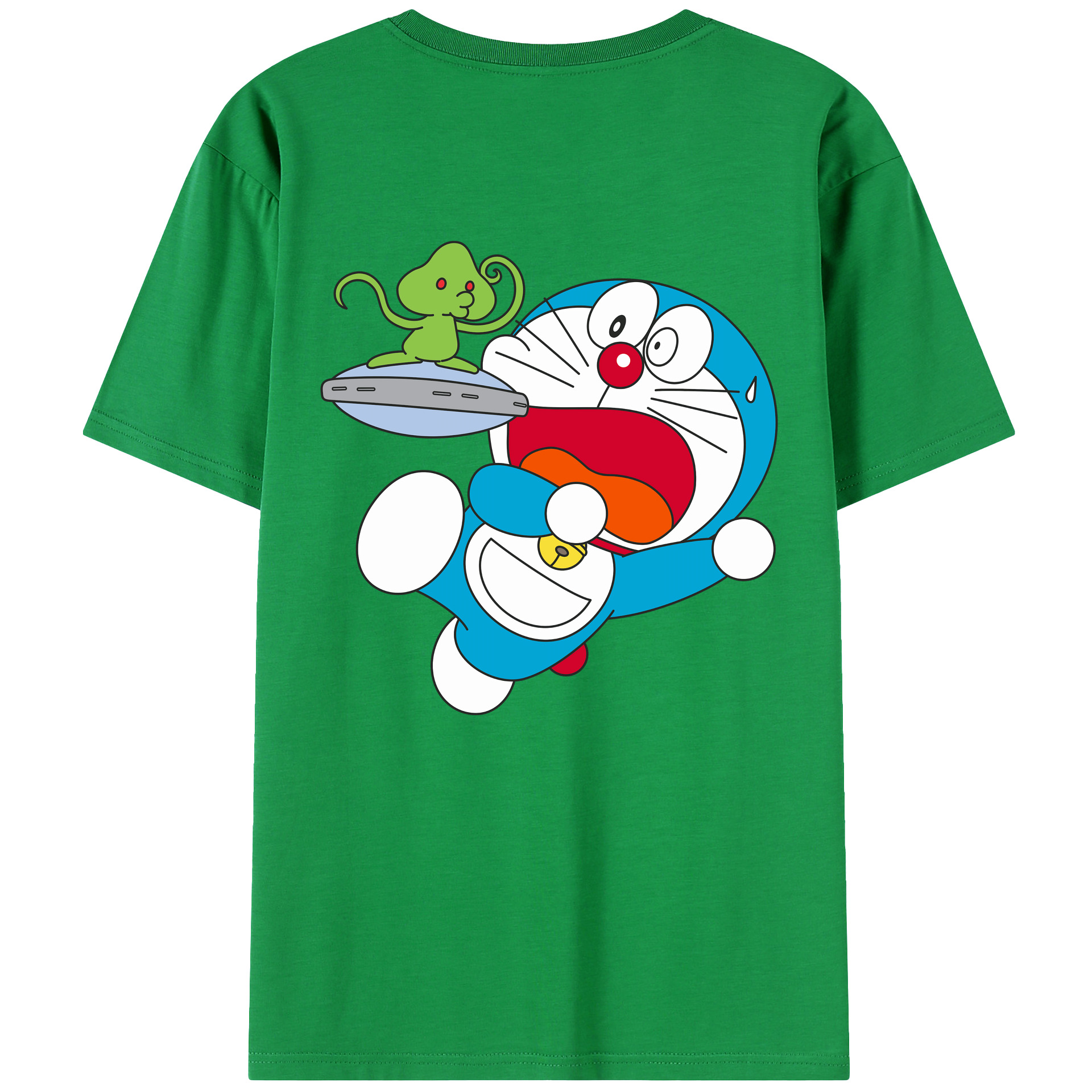 （画像用） ドラえもん Doraemon 綿100％ メンズ半袖Tシャツ（バックプリント） 通気性