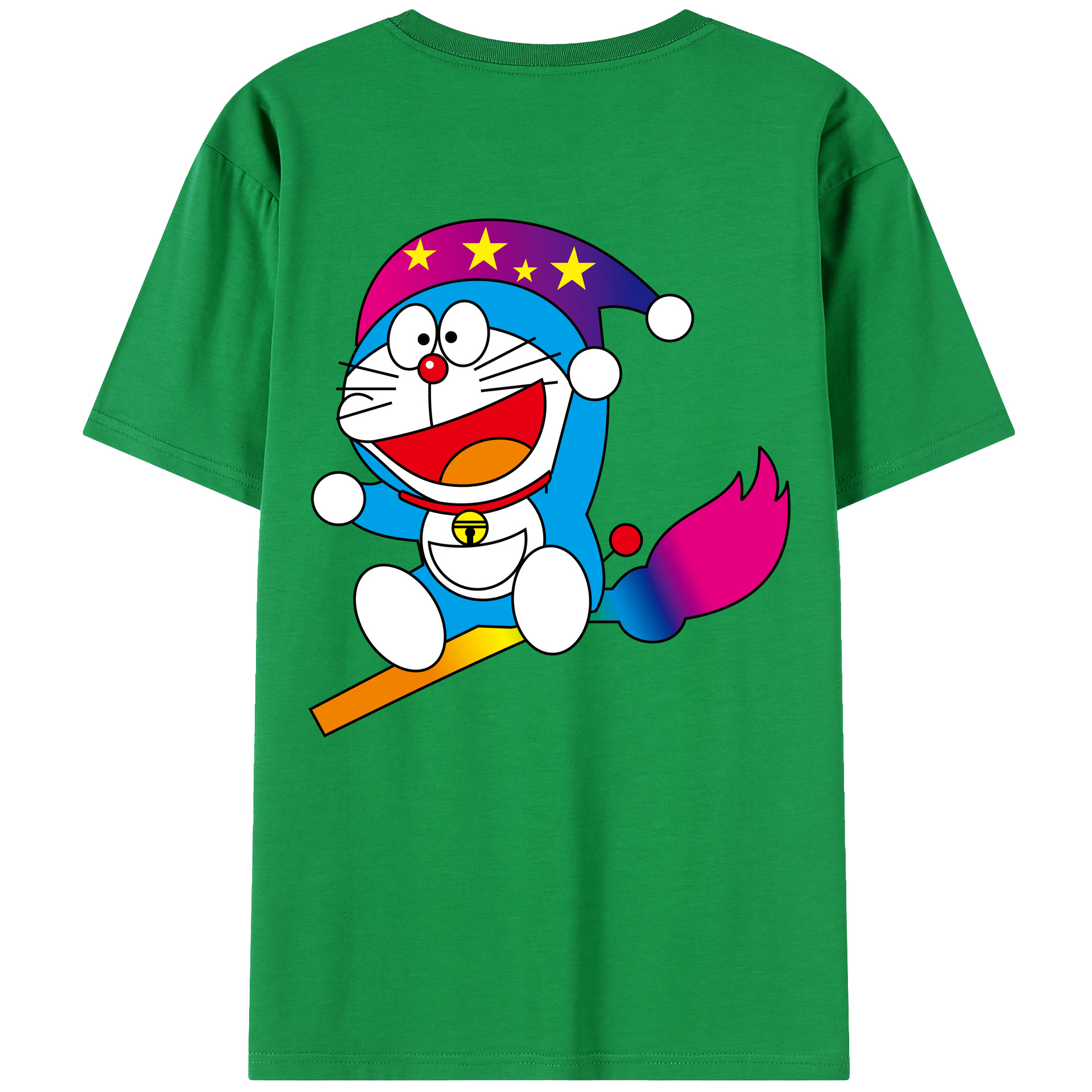 （画像用） ドラえもん Doraemon 綿100％ メンズ半袖Tシャツ（バックプリント） 通気性