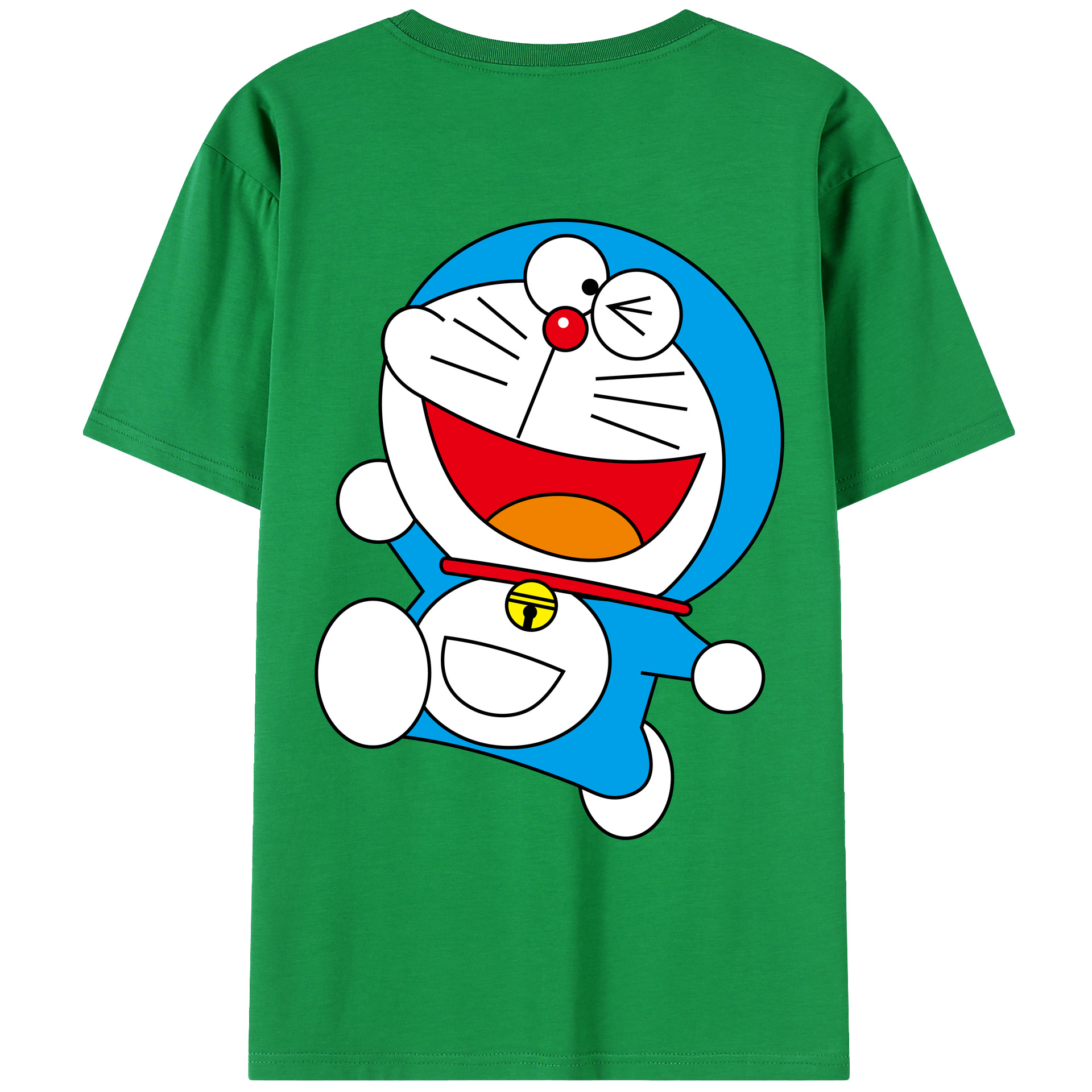 （画像用） ドラえもん Doraemon 綿100％ メンズ半袖Tシャツ（バックプリント） 通気性