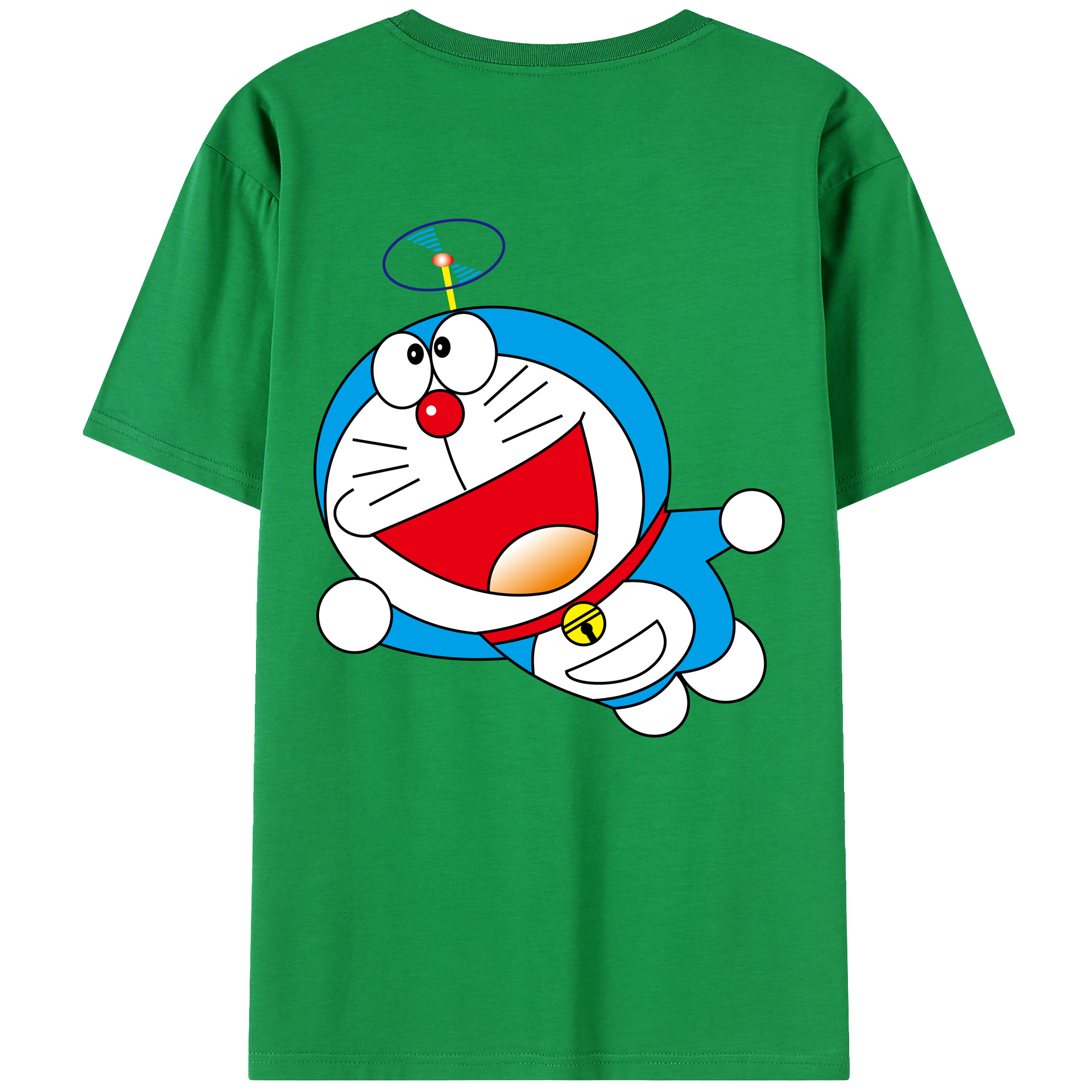 （画像用） ドラえもん Doraemon 綿100％ メンズ半袖Tシャツ（バックプリント） 通気性