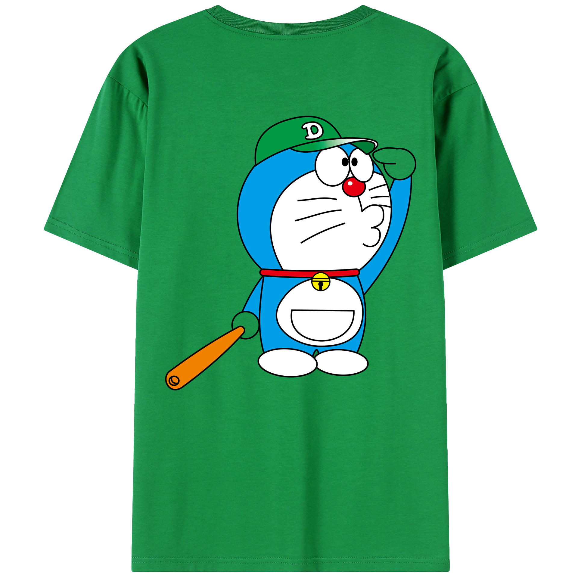 （画像用） ドラえもん Doraemon 綿100％ メンズ半袖Tシャツ（バックプリント） 通気性