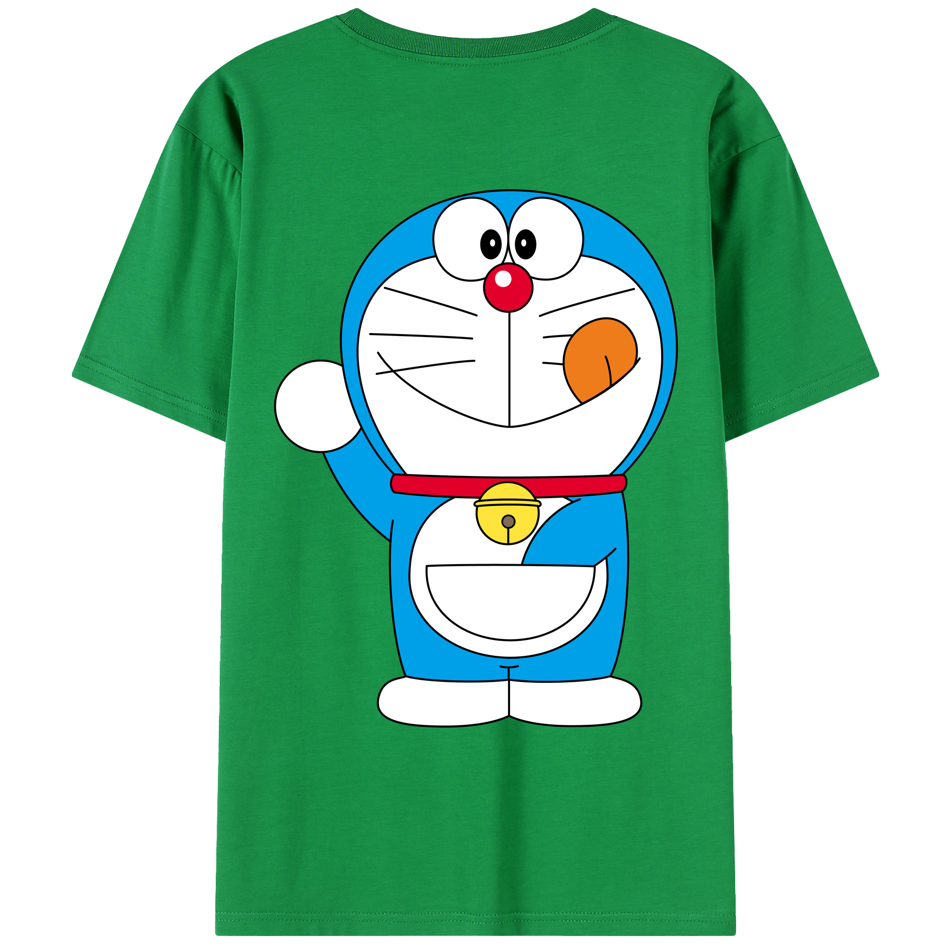 （画像用） ドラえもん Doraemon 綿100％ メンズ半袖Tシャツ（バックプリント） 通気性