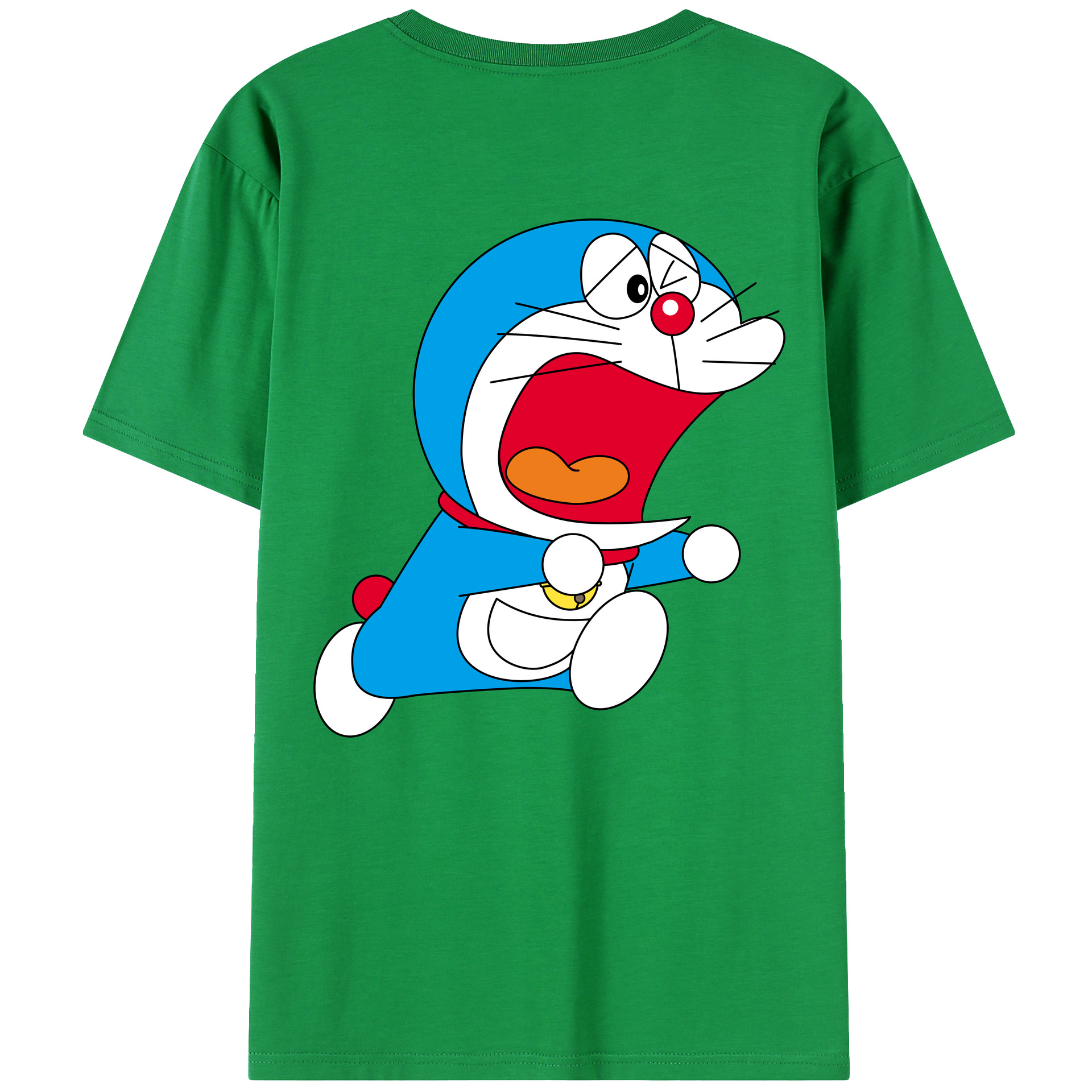 （画像用） ドラえもん Doraemon 綿100％ メンズ半袖Tシャツ（バックプリント） 通気性
