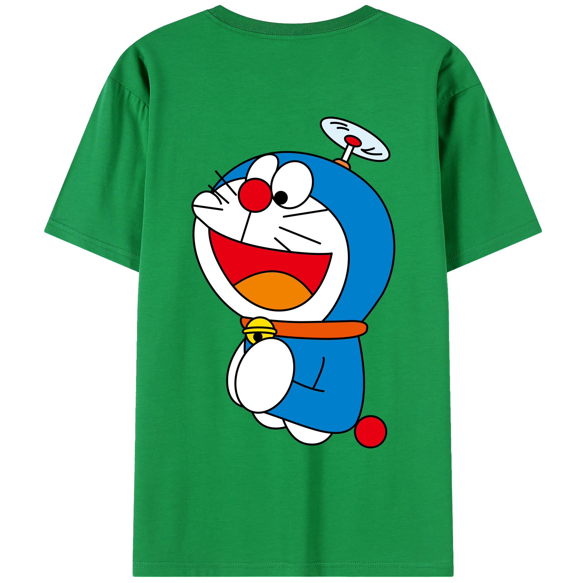 （画像用） ドラえもん Doraemon 綿100％ メンズ半袖Tシャツ（バックプリント） 通気性