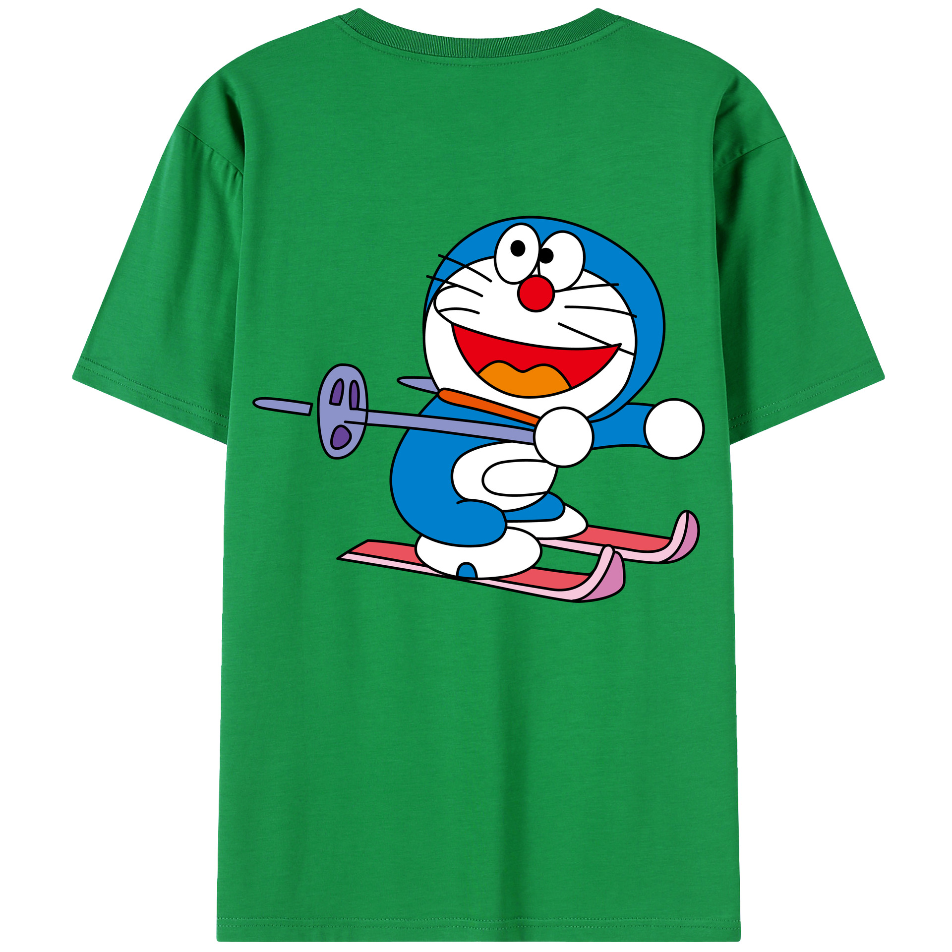 （画像用） ドラえもん Doraemon 綿100％ メンズ半袖Tシャツ（バックプリント） 通気性