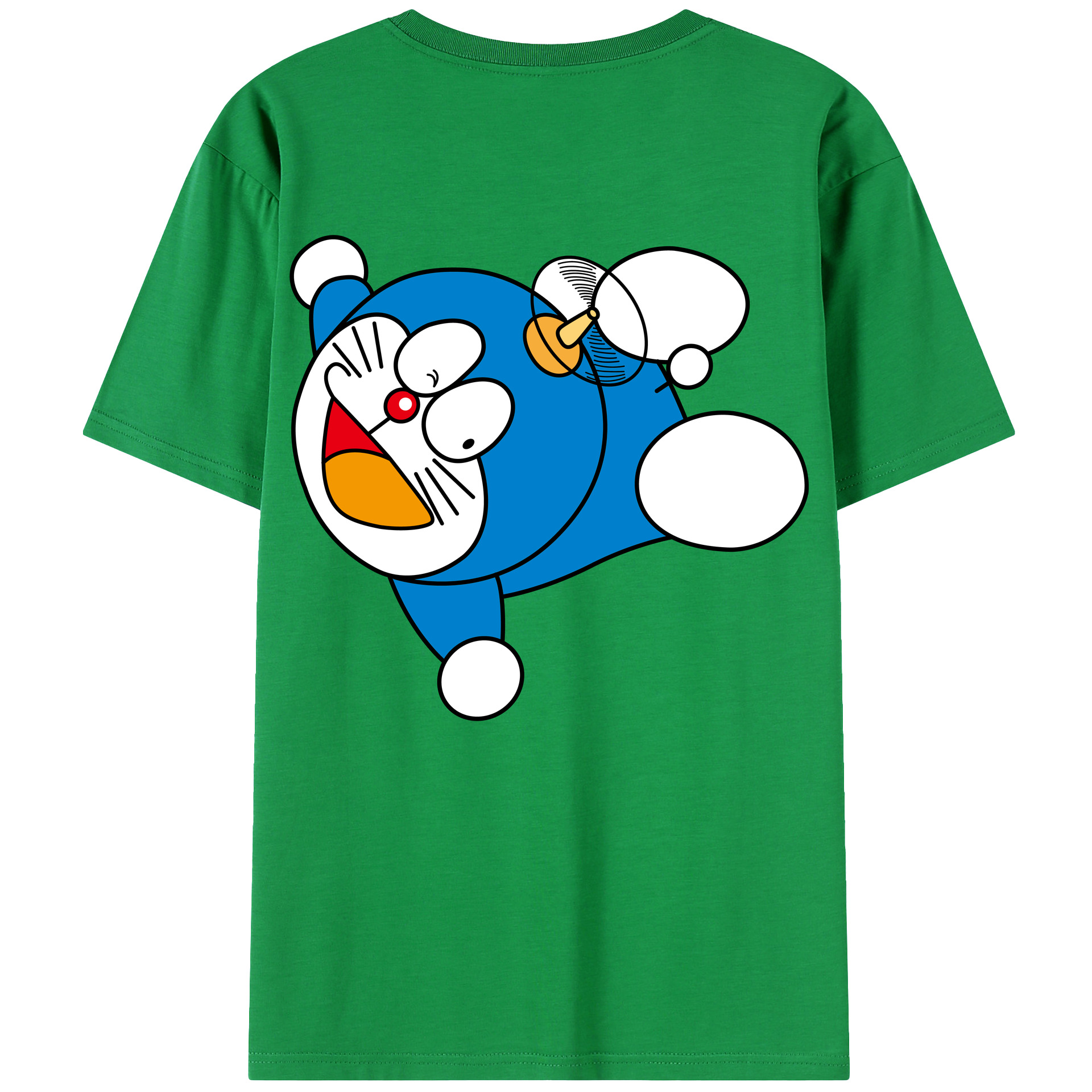 （画像用） ドラえもん Doraemon 綿100％ メンズ半袖Tシャツ（バックプリント） 通気性