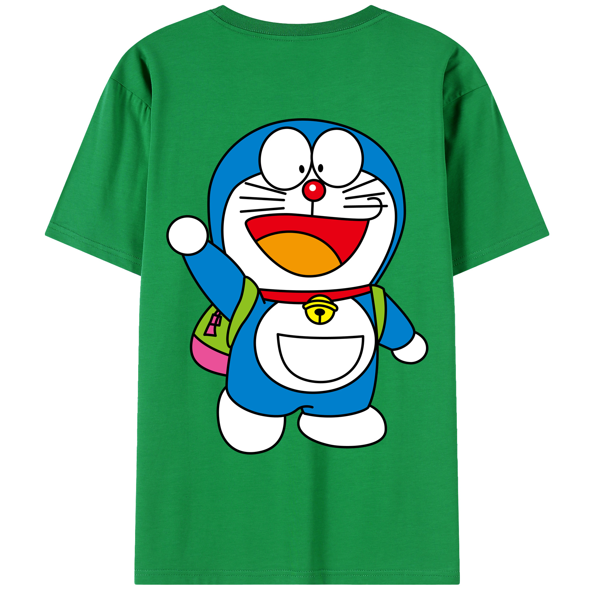 （画像用） ドラえもん Doraemon 綿100％ メンズ半袖Tシャツ（バックプリント） 通気性
