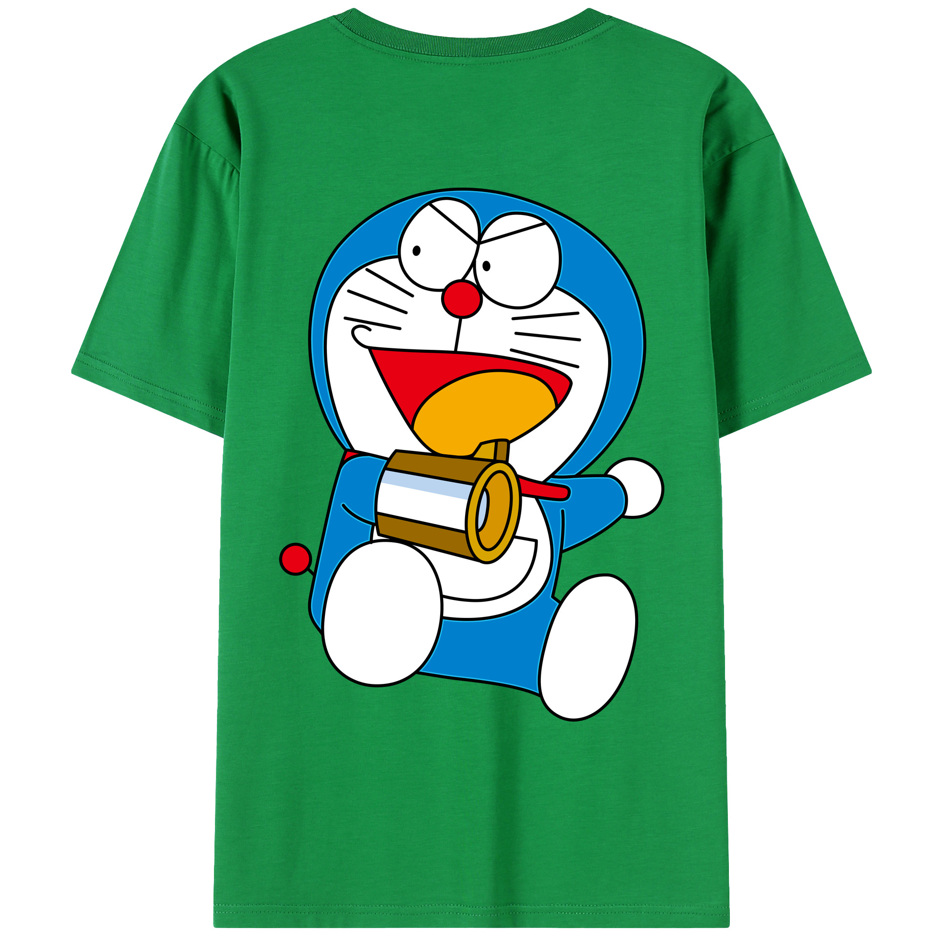 （画像用） ドラえもん Doraemon 綿100％ メンズ半袖Tシャツ（バックプリント） 通気性