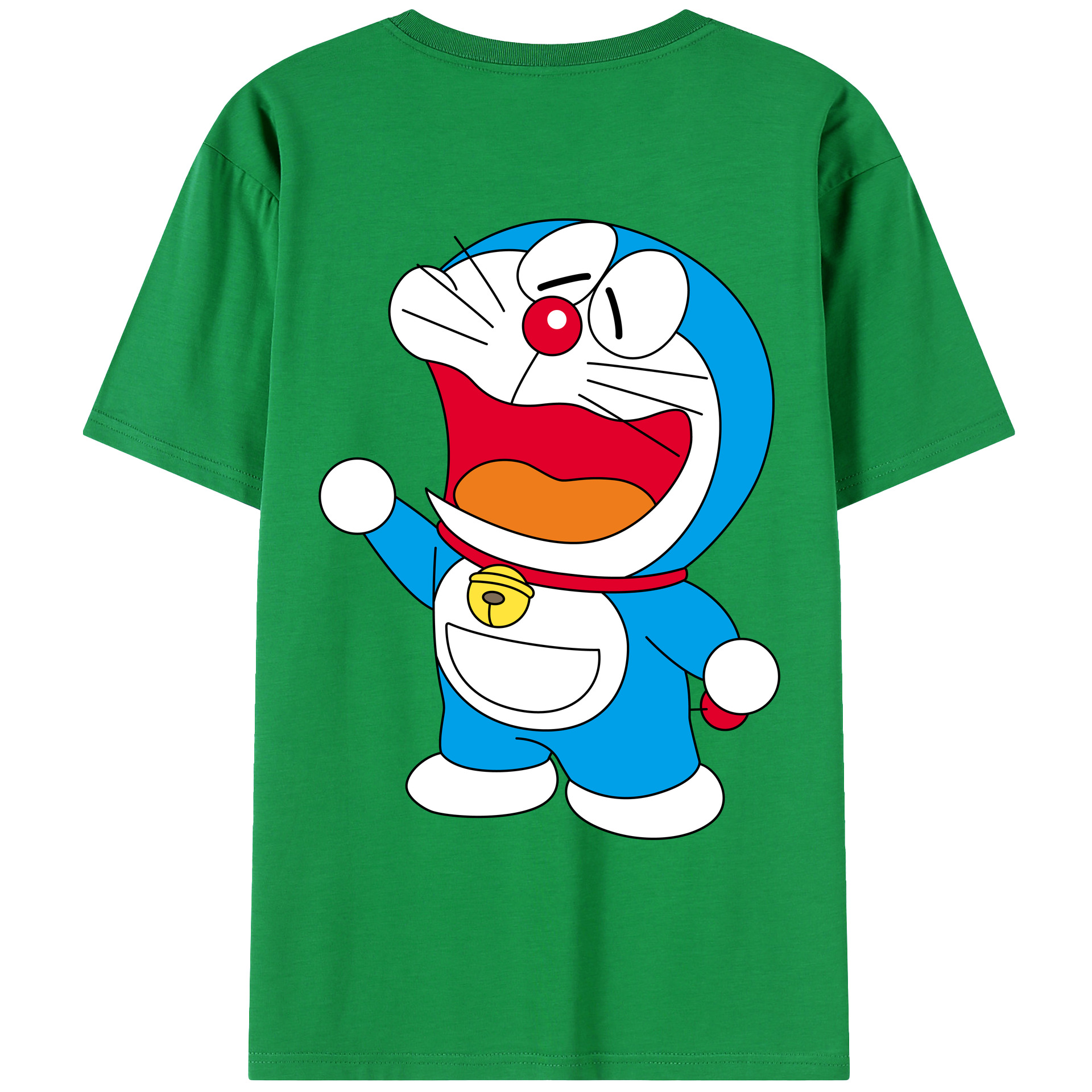 （画像用） ドラえもん Doraemon 綿100％ メンズ半袖Tシャツ（バックプリント） 通気性