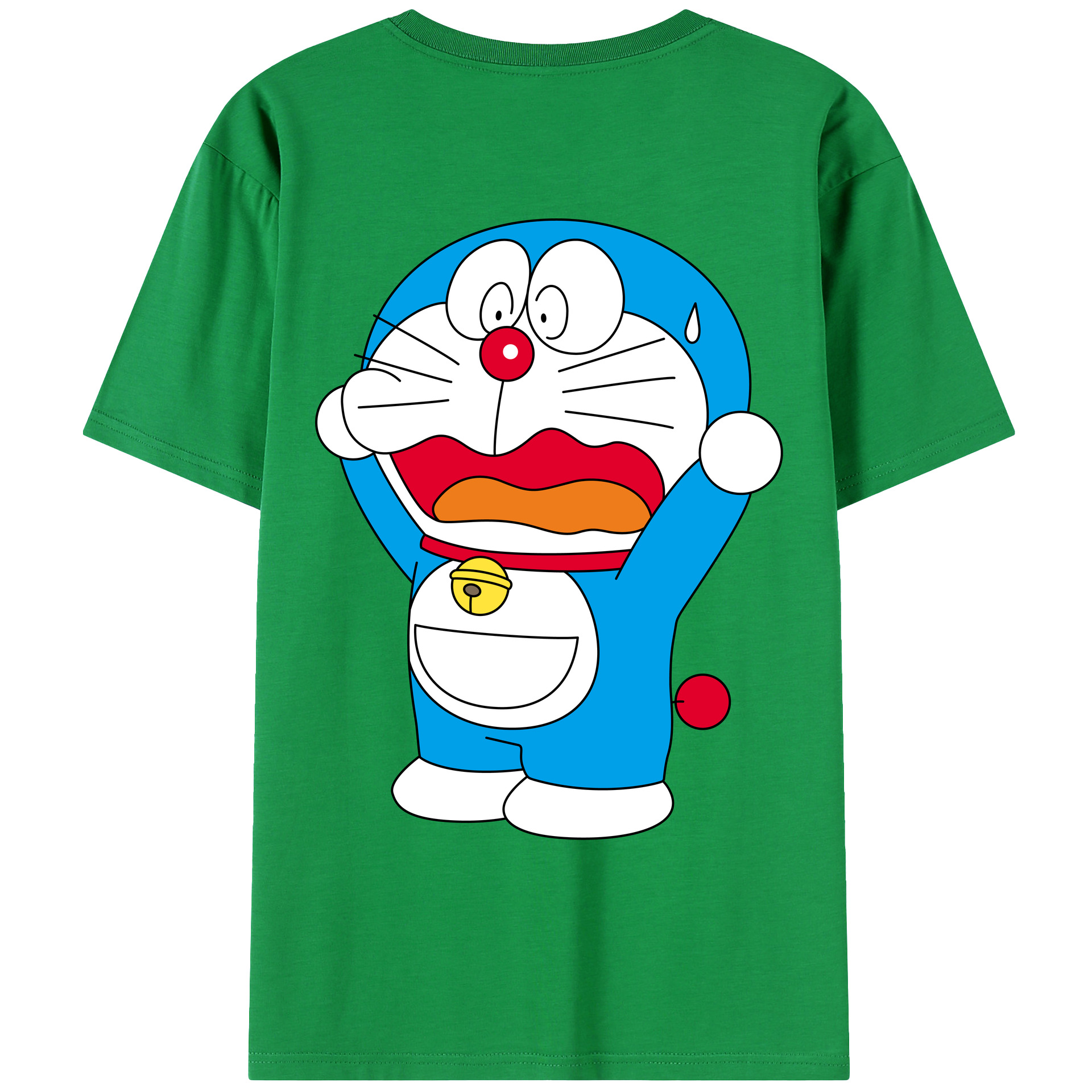 （画像用） ドラえもん Doraemon 綿100％ メンズ半袖Tシャツ（バックプリント） 通気性