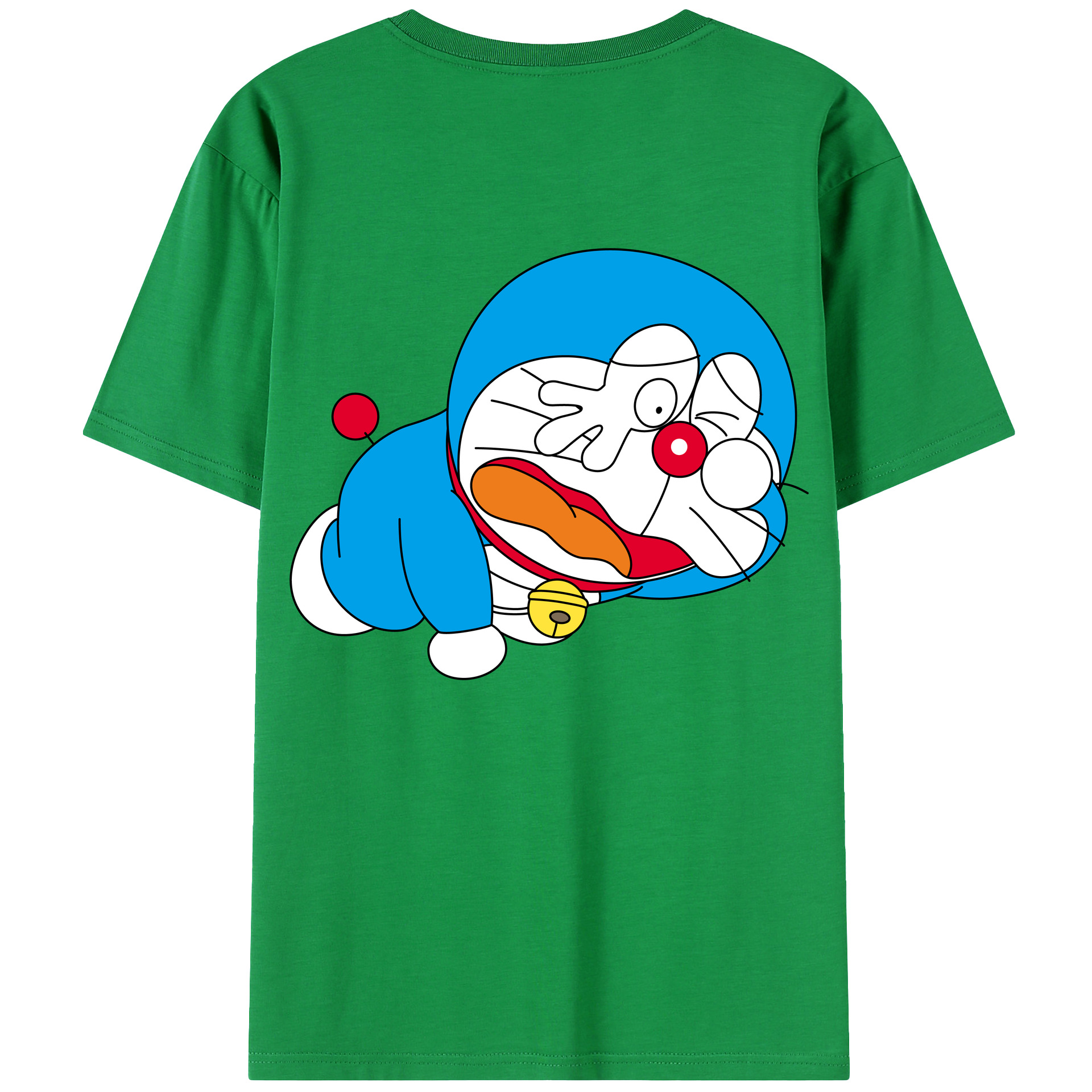 （画像用） ドラえもん Doraemon 綿100％ メンズ半袖Tシャツ（バックプリント） 通気性