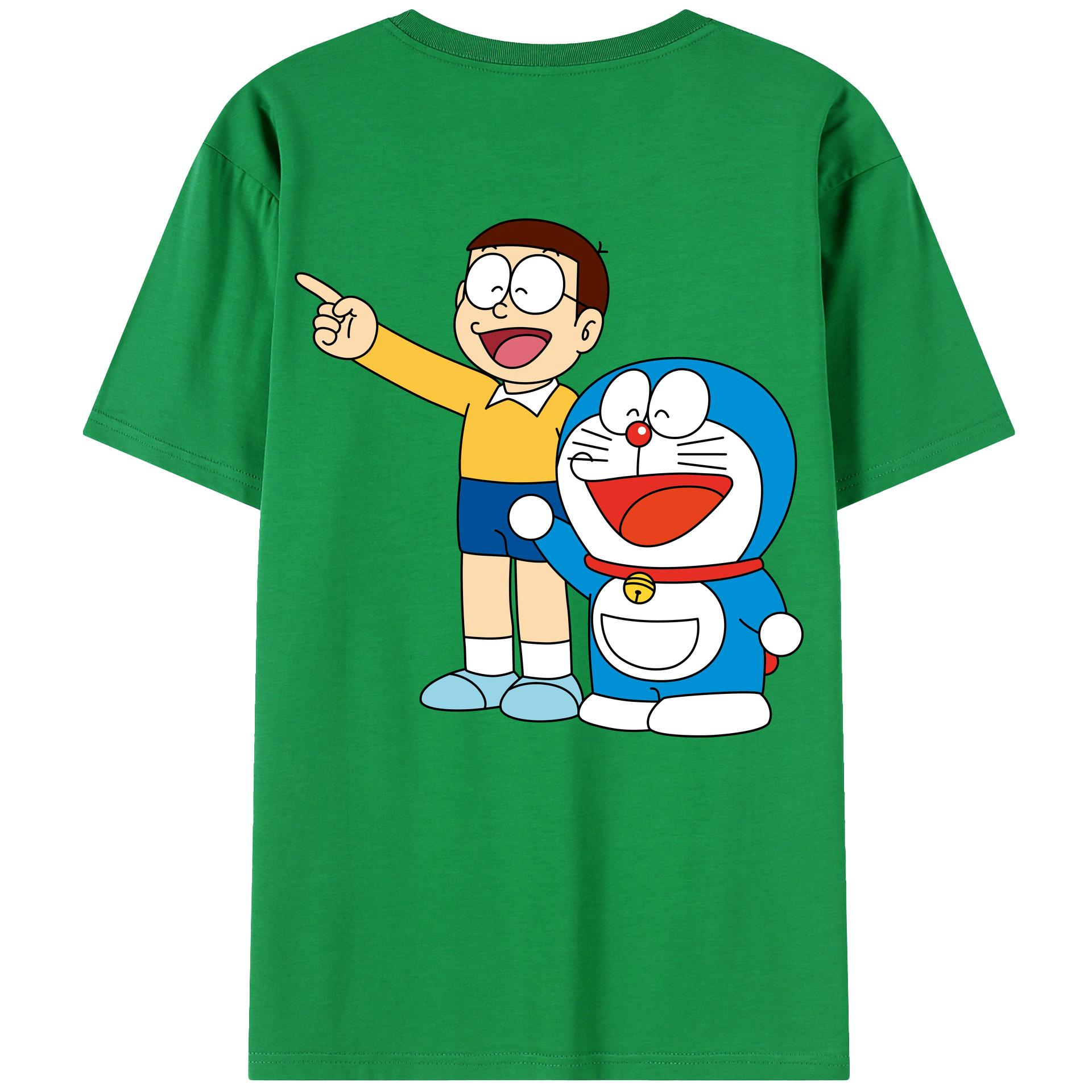 （画像用） ドラえもん 野比 のび太 Doraemon Nobita Nobi 綿100％ メンズ半袖Tシャツ（バックプリント） 通気性