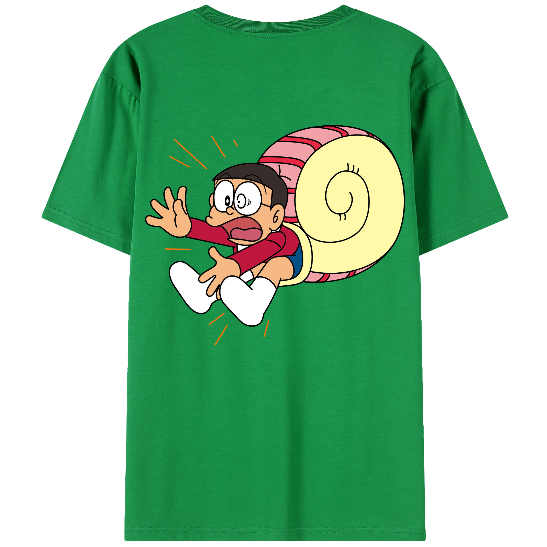 （画像用） ドラえもん 野比 のび太 Doraemon Nobita Nobi 綿100％ メンズ半袖Tシャツ（バックプリント） 通気性