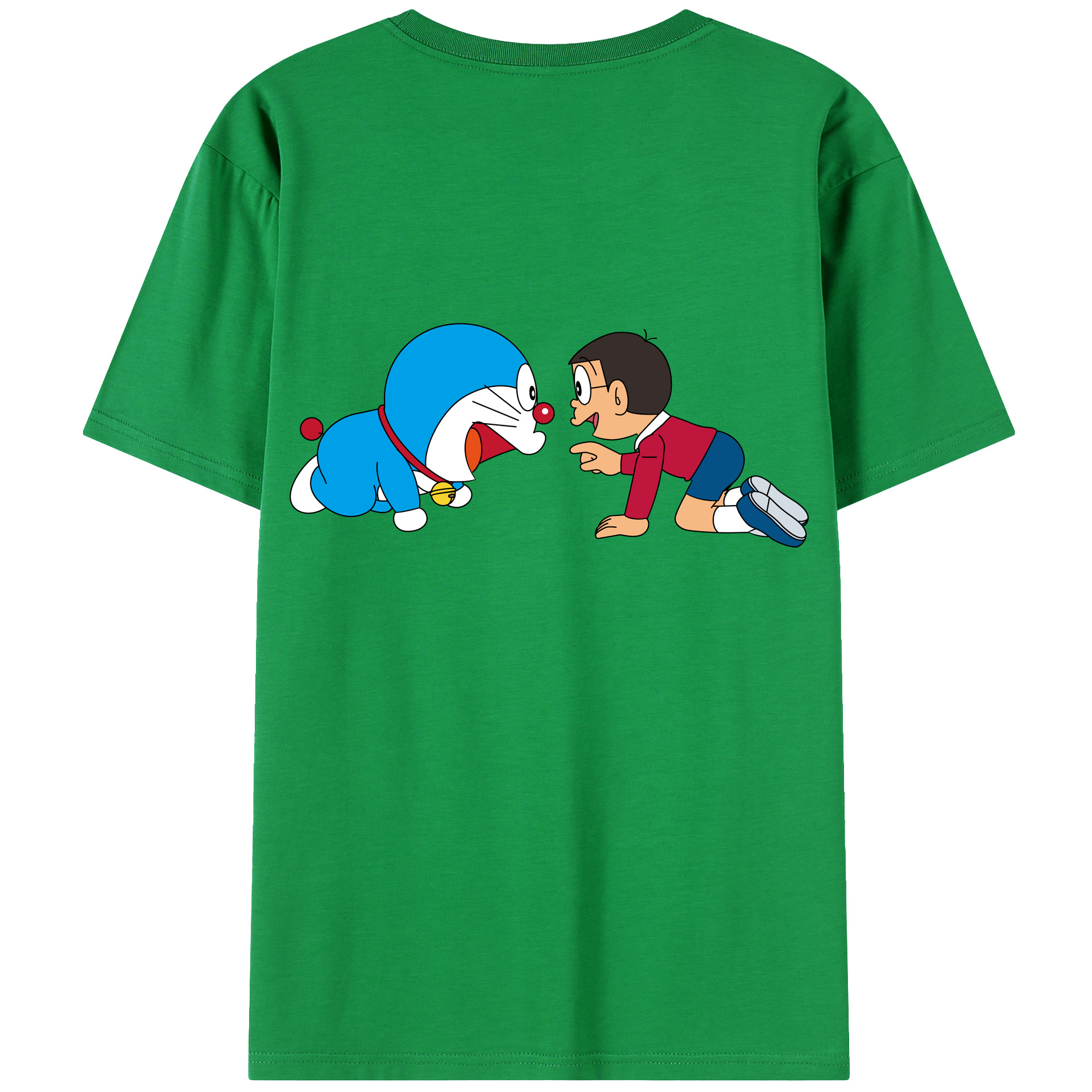 （画像用） ドラえもん 野比 のび太 Doraemon Nobita Nobi 綿100％ メンズ半袖Tシャツ（バックプリント） 通気性
